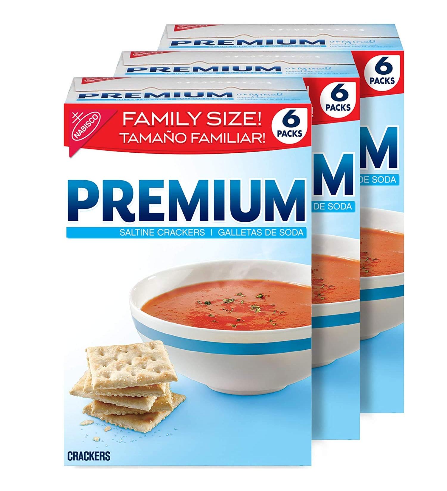 Premium Saltine Crackers Family Size 3 Boxes, 6 Count - Pack of 3 - Buy Online on SooperMarket.com