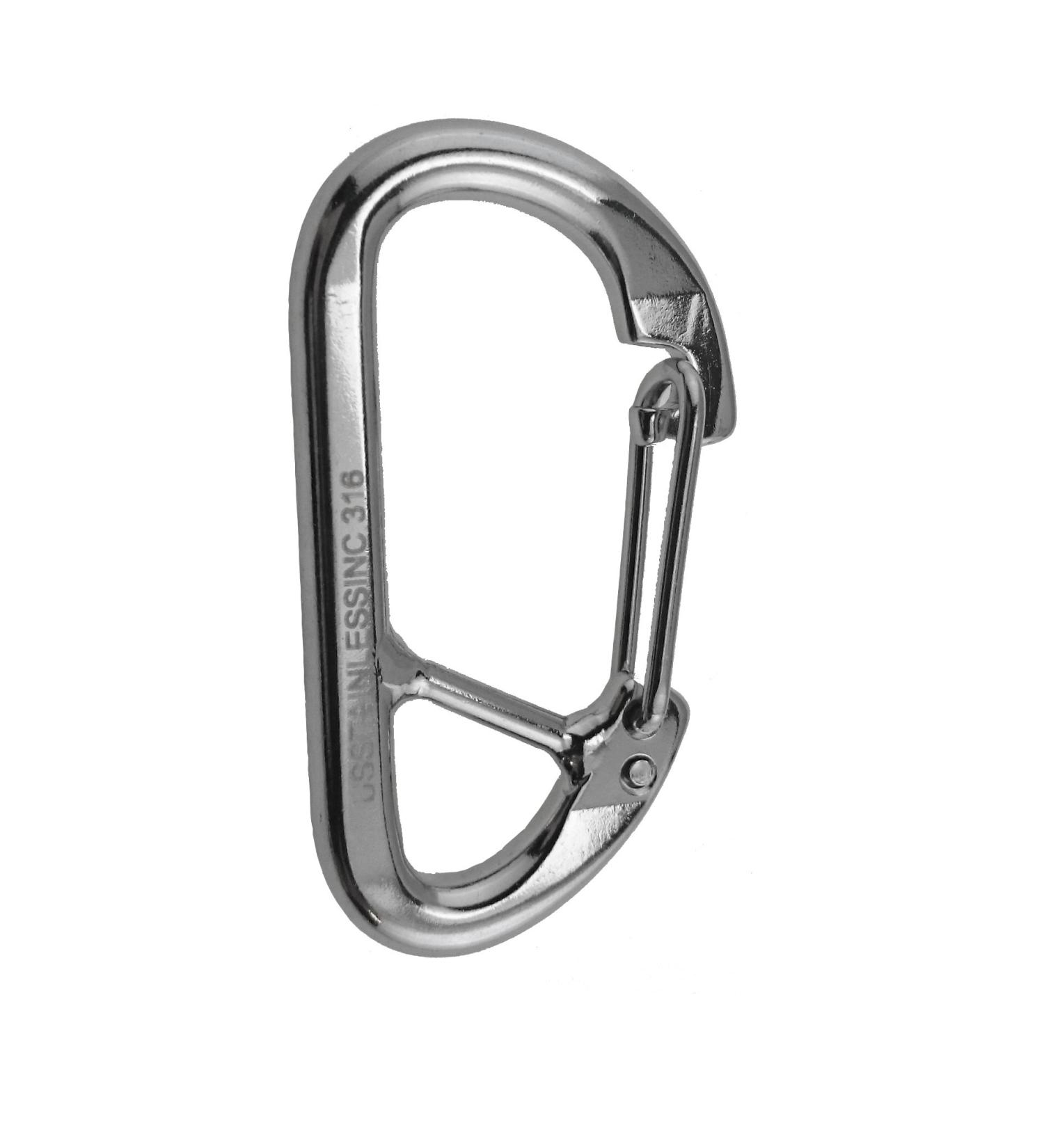 Stainless Steel 316 Spring Hook Carabiner 5/16" (8mm) Marine Grade Safety Clip Forged - Buy Online on SooperMarket.com