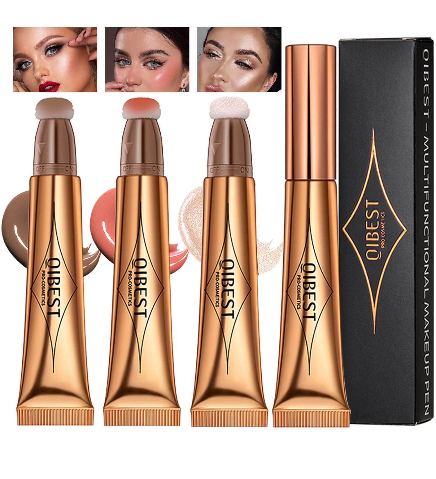 3-Pcs Liquid Contour Beauty Wand Set - Highlighter, Blush, and Illuminator Stick for Easy Blending and Lightweight Coverage - Buy Online on SooperMarket.com