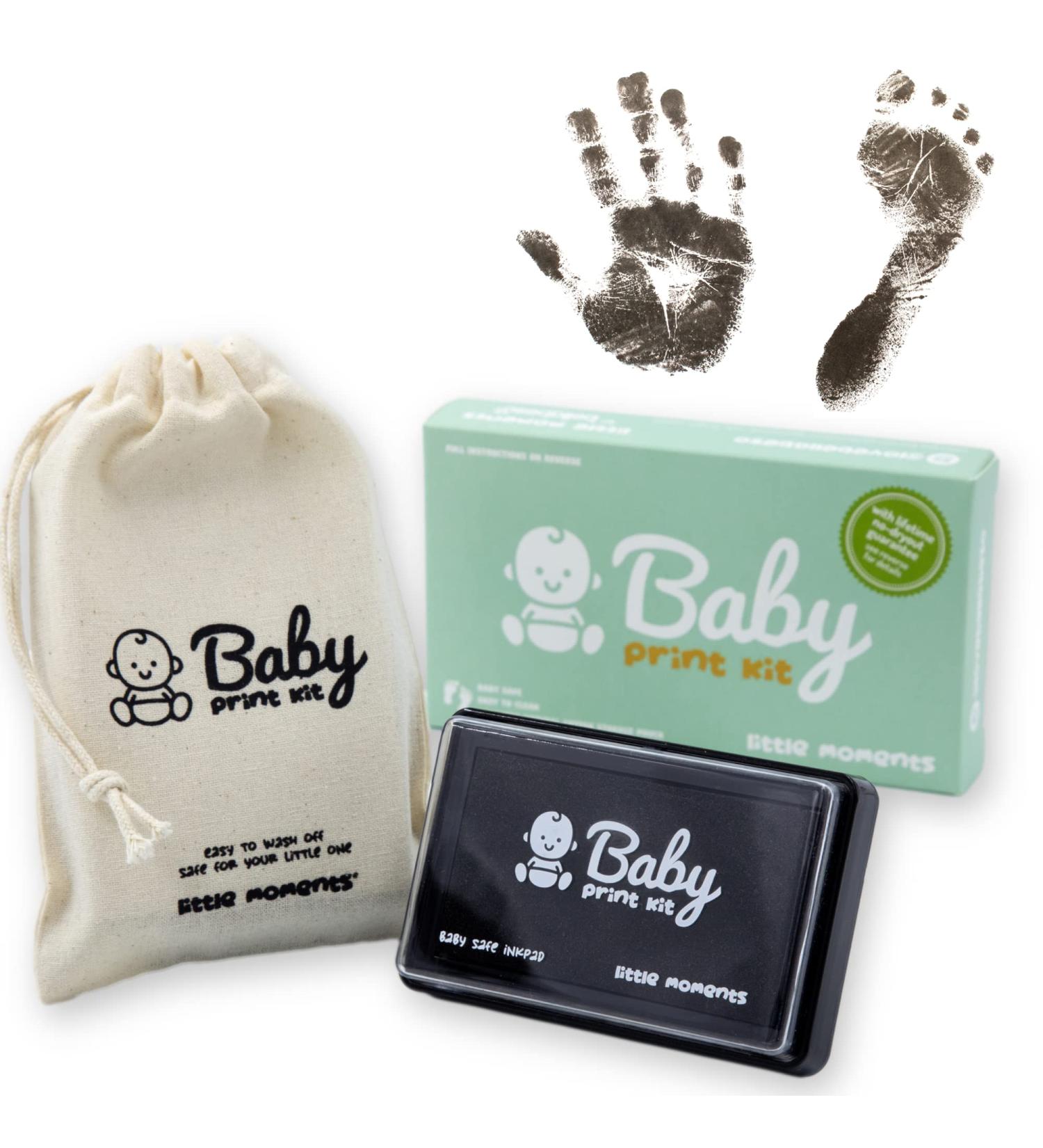 Baby Handprint & Footprint Kit - Safe Black Ink Pad for Baby's Hands and Feet - Lifetime Inkpad Guarantee - Buy Online on SooperMarket.com