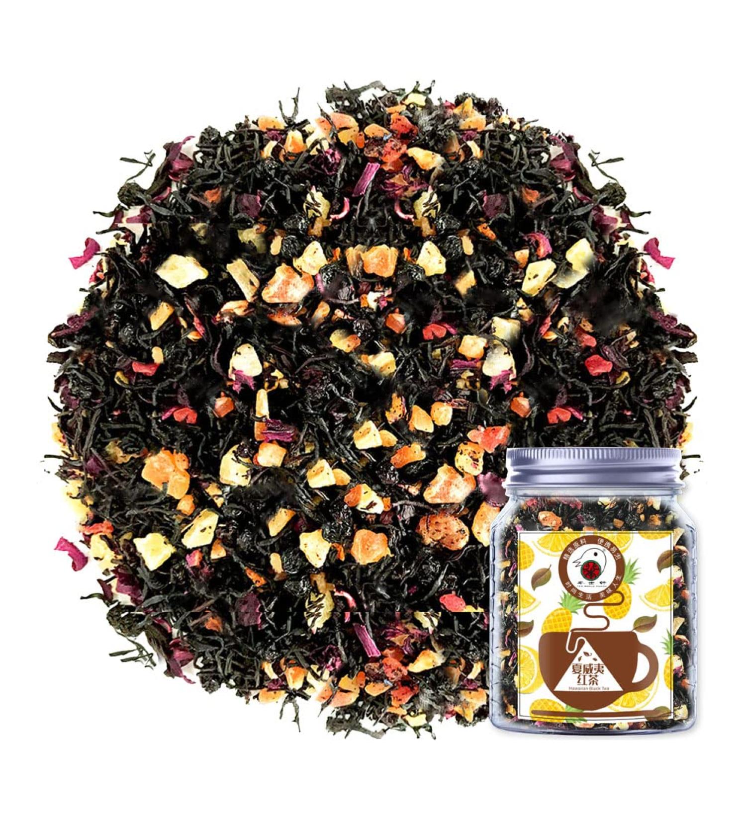Plant Gift Hawaiian Black Tea Oganic Fruit Herbal Tea All Natural Flavors Loose Leaf Ceylon Roselle Papaya Pineapple Mango Grape Lemon Non GMO Vegan Tea Bags Into Iced Tea & Hot Tea 70G/2.5oz - Buy Online on SooperMarket.com