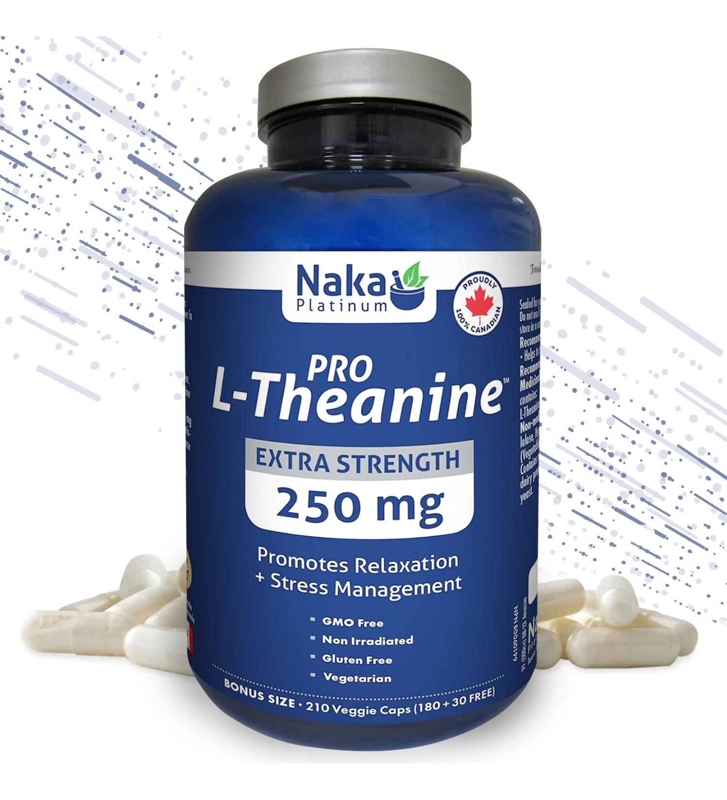 Naka Platinum L-Theanine 250mg Promotes Relaxation (210 vcaps) 210 count (Pack of 1) - Buy Online on SooperMarket.com