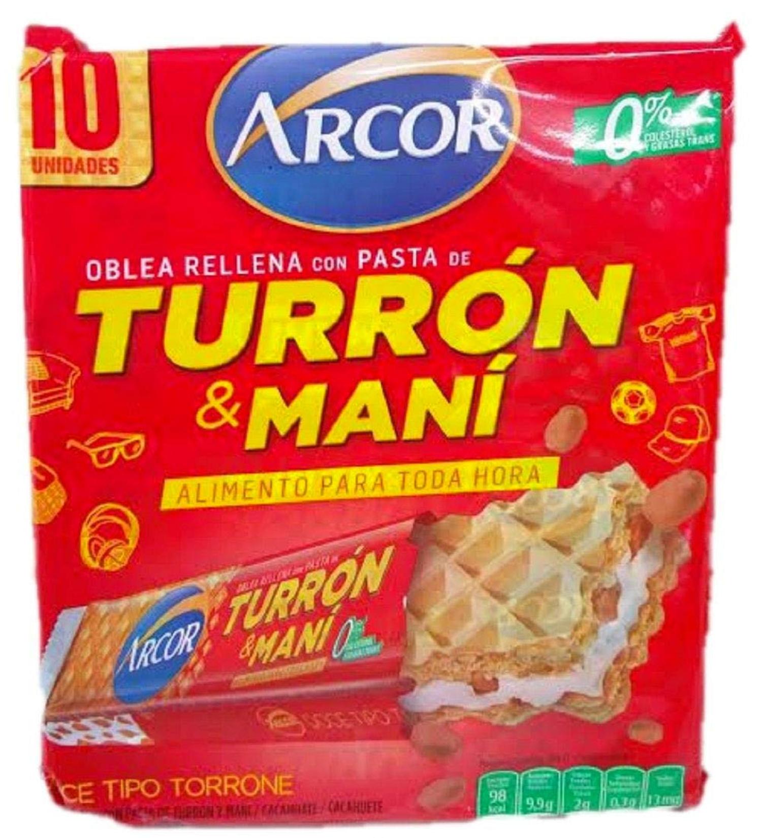 Delicious Arcor Turron & Mani 10 Wafer Treats - Buy Now! - Buy Online on SooperMarket.com