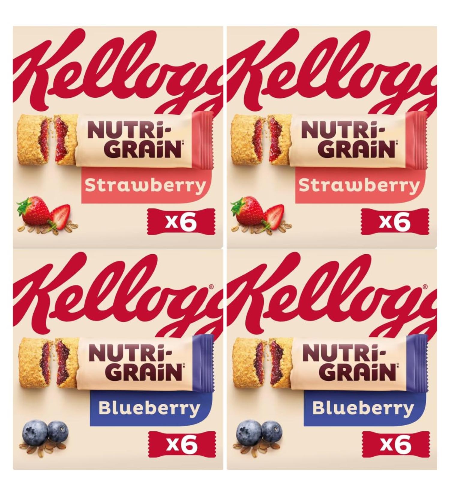 Breakfast Bar Bundle With Nutri-Grain Blueberry Snack Bars 6x37g x2 And Nutri-Grain Strawberry Snack Bars 6x37g x2 (4 Pack) - Buy Online on SooperMarket.com