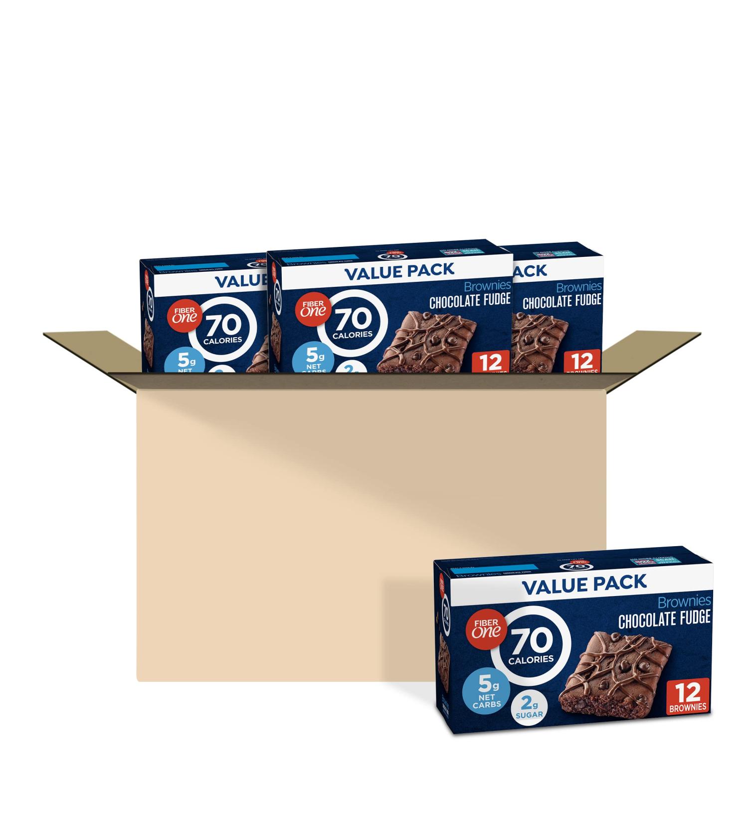 Fiber One 70 Calorie Chocolate Fudge Brownies - 12 Snack Bars - Buy Online on SooperMarket.com