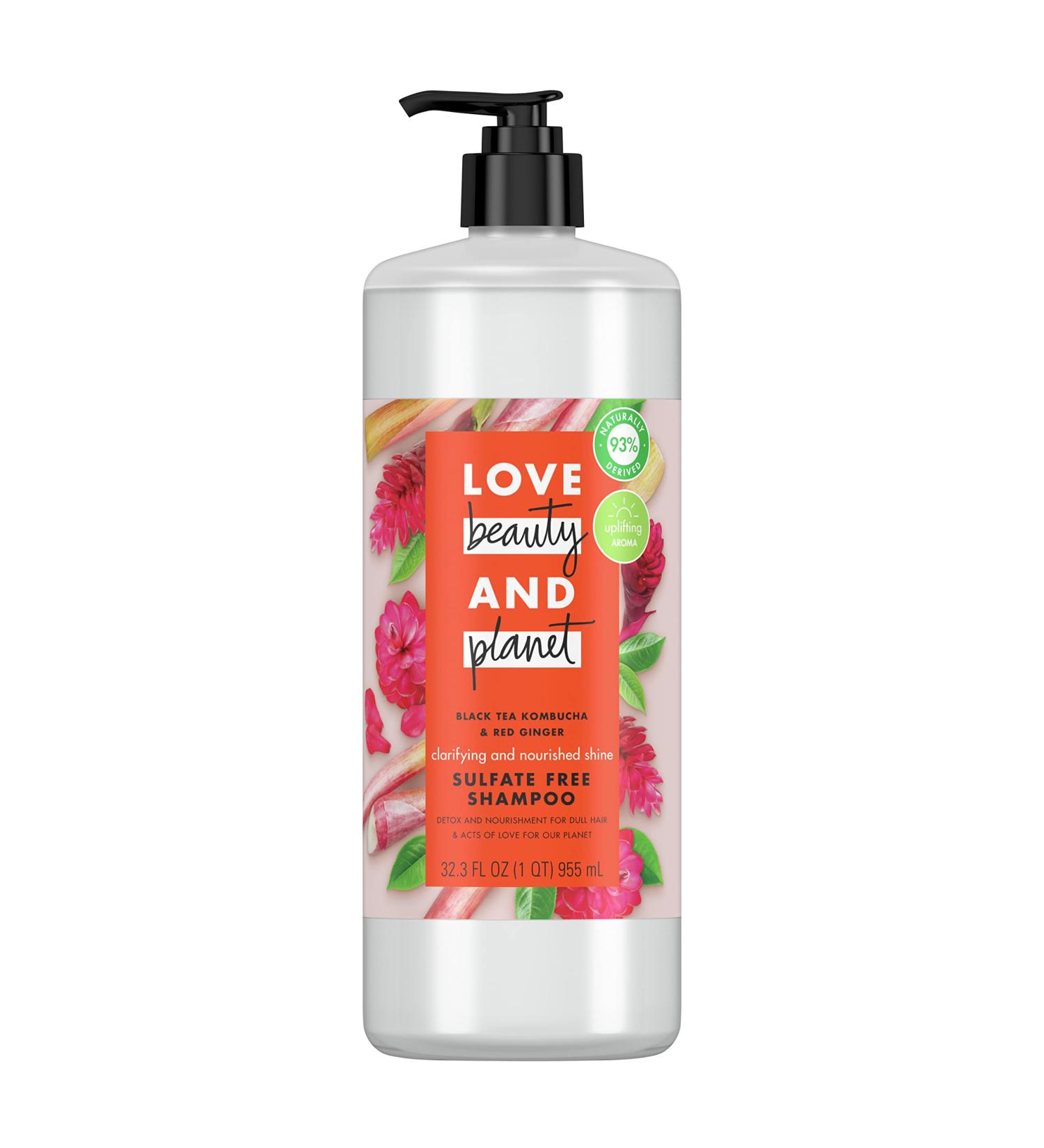 Love Beauty And Planet Sulfate Free Black Tea Kombucha & Red Ginger Shampoo - 32.3 Fl Oz | Detox & Nourish for Soft Shiny Hair - Buy Online on SooperMarket.com