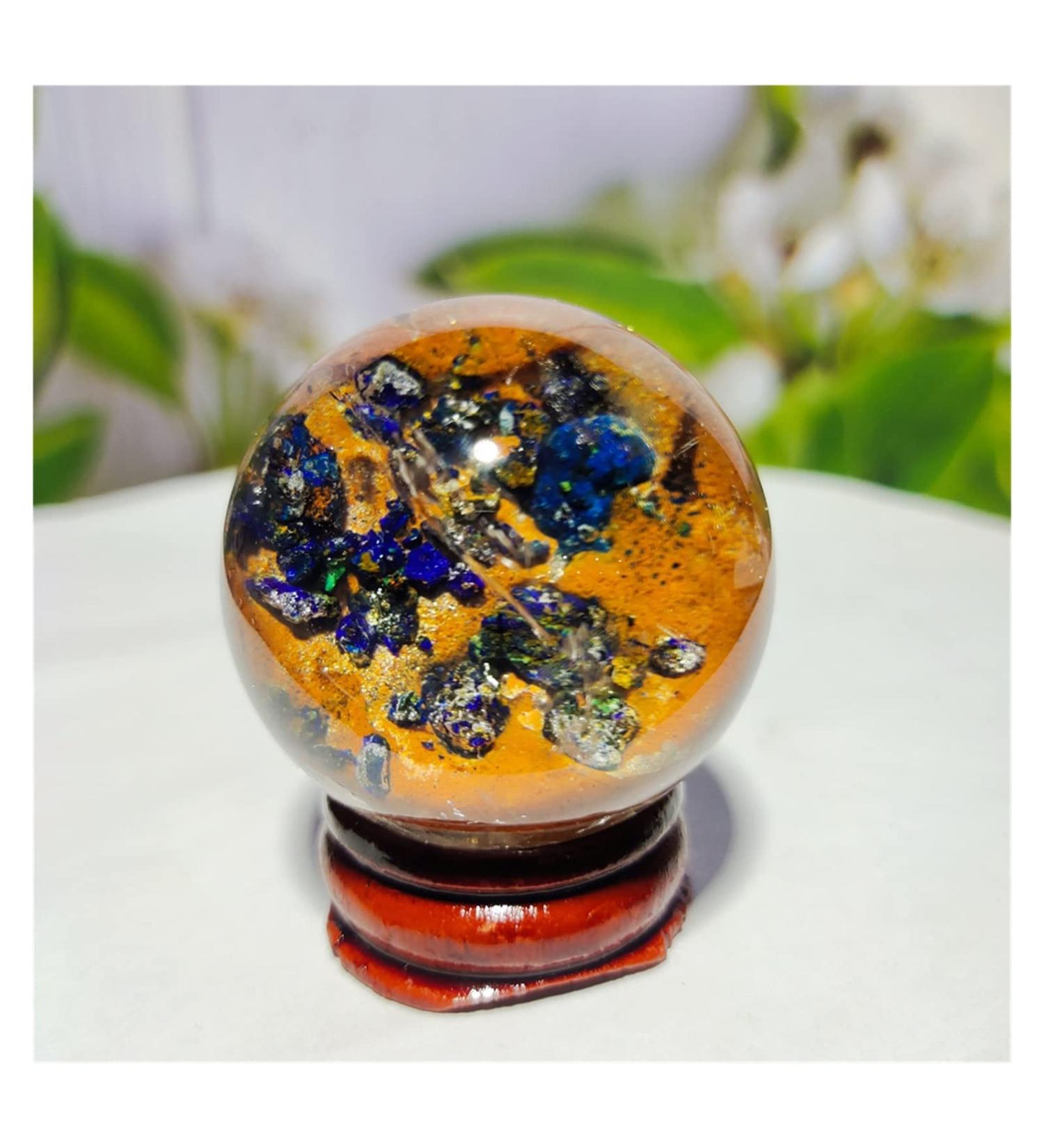 Natural Crystal Rough Natural Sphere Natural Azurite Quartz Ball Crystal Gemstones Stone Hand Polished Spheres Home Decoration 1pc (Color : 130-140g) - Buy Online on SooperMarket.com