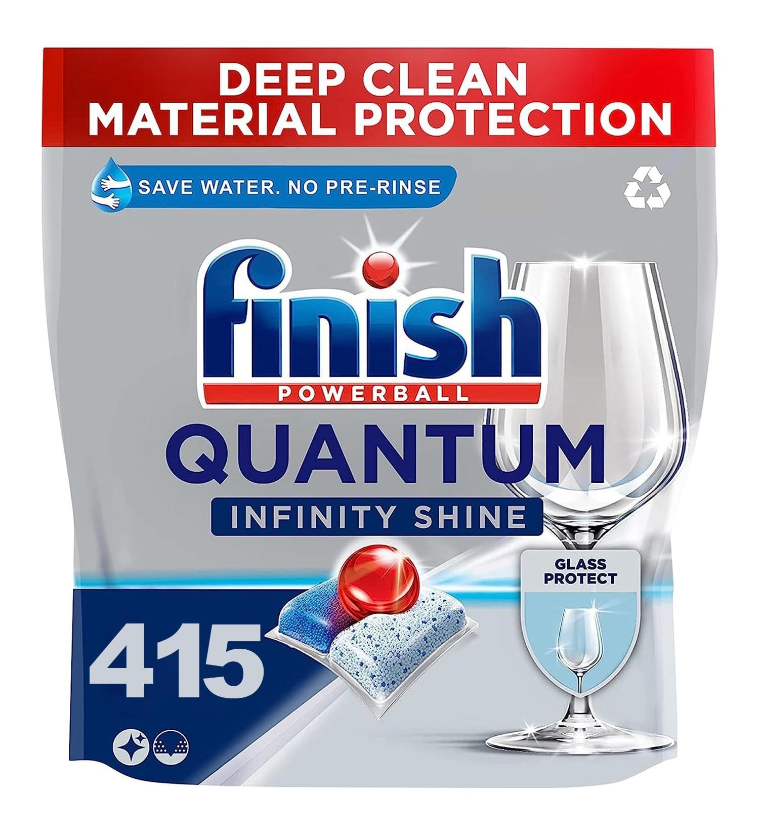 5 x Finish Quantum Infinity Shine Dishwasher Tablets - Dishwasher Tablets for Deep Cleaning Grease Removal Power and Shine - Economy Pack of 83 - Buy Online on SooperMarket.com