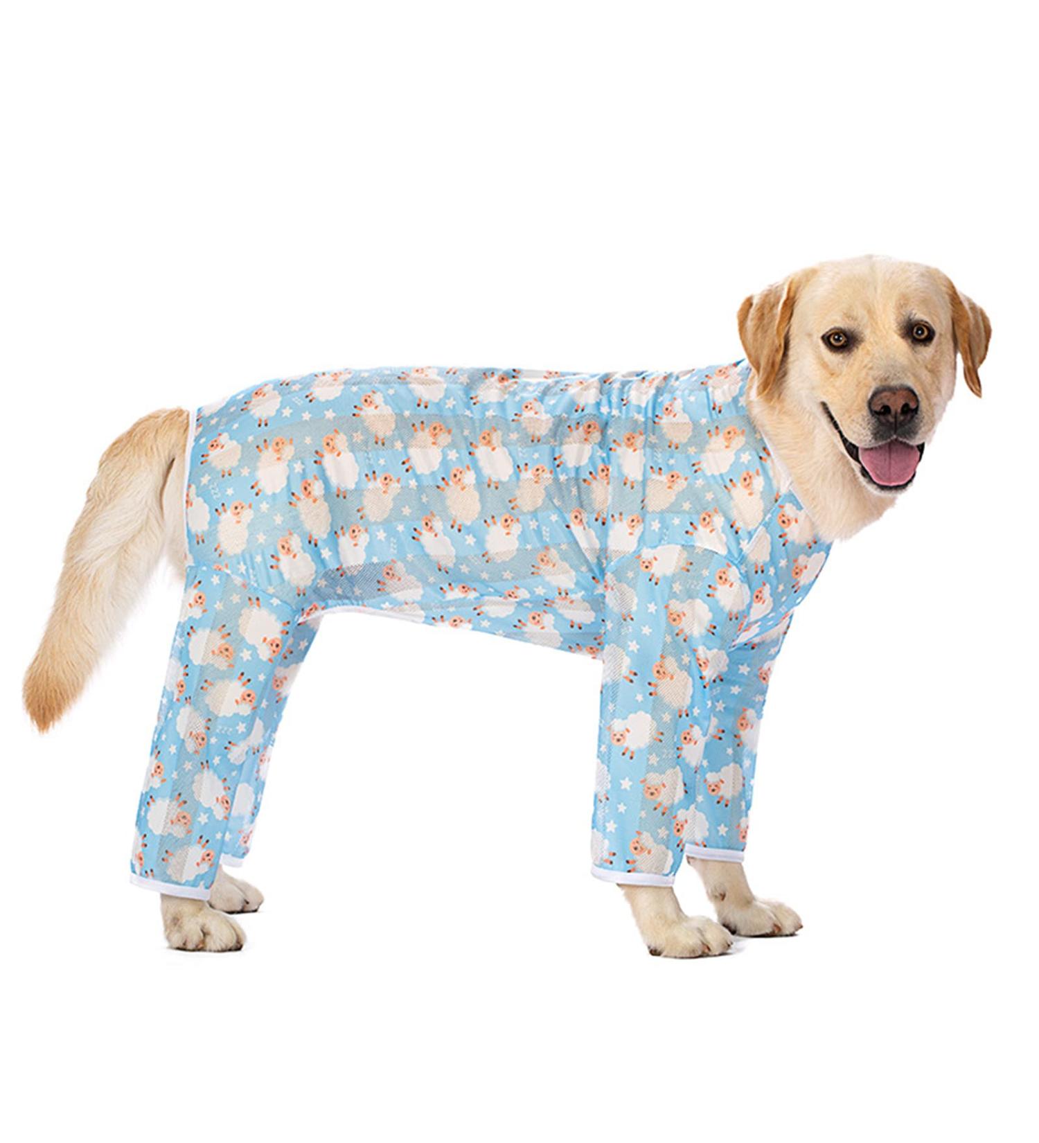 Dog Cooling Clothes Breathable Mesh Cooling Pajamas for Dogs Sunscreen Cooling Dogs Four-Legged Jumpsuit Costumes for Medium and Large Dogs Indoor Outdoor (5XL Blue sheep) 5XL Blue sheep - Buy Online on SooperMarket.com