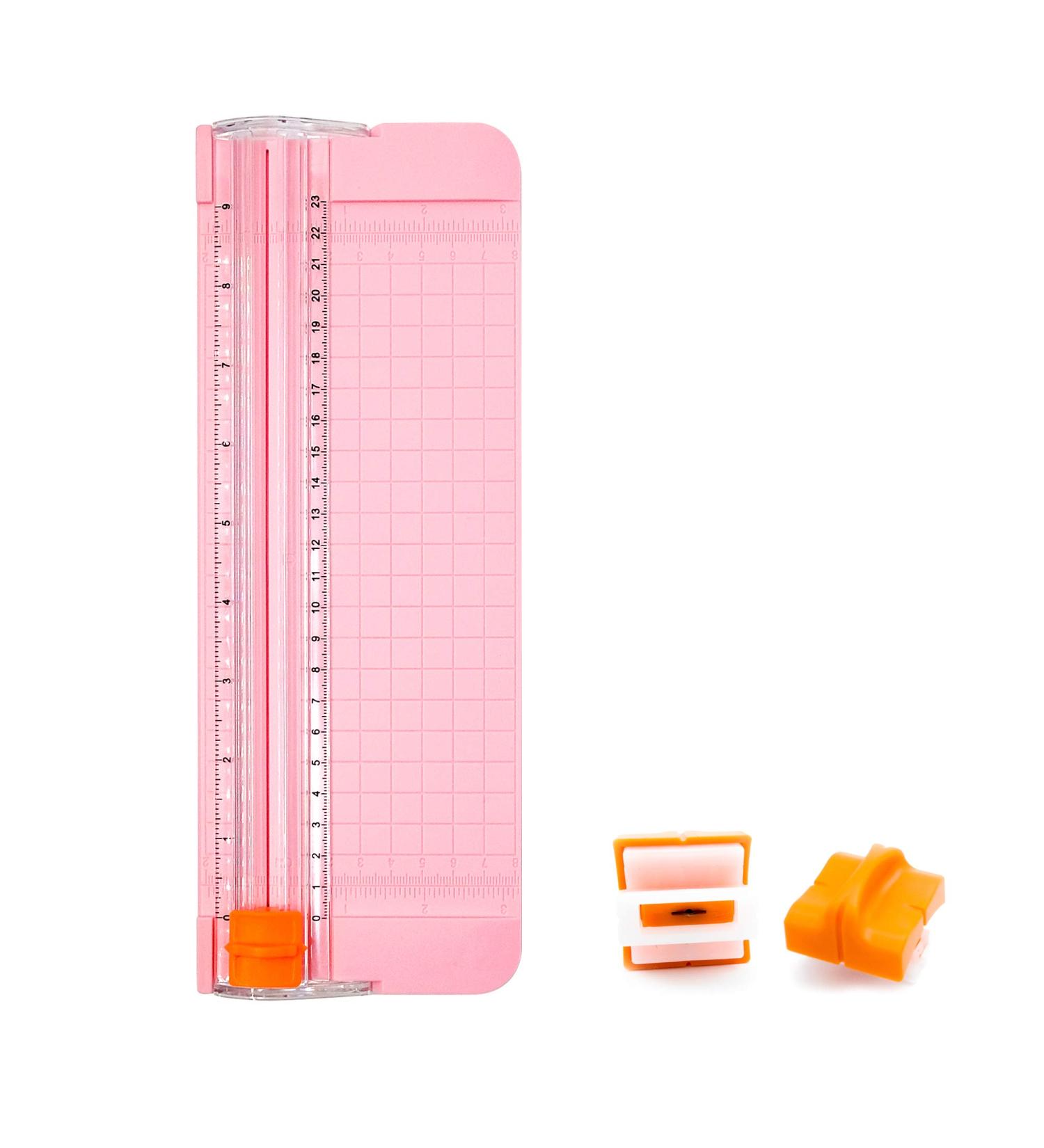 Paper Cutter A5 Paper Trimmer Titanium Scrapbooking Tool with 1pcs Replacement Cutting Blade for Scrapbooking  Picture Cutting  Label Design  Photos Comes with a Replacement Cutting Blade Blade Pink - Buy Online on SooperMarket.com