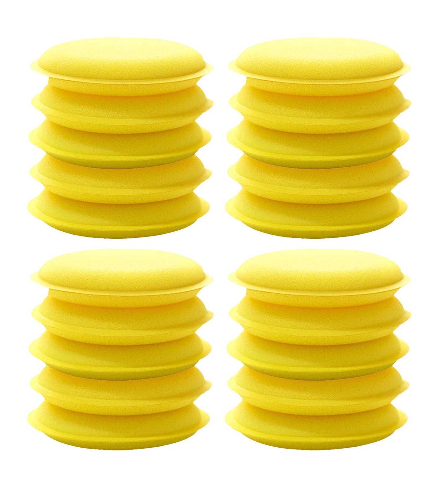 XROLAND Wax Foam Sponge 20Pcs Car Round Waxing Polish Wax Foam Sponge Applicator Pads 10Cm Cleaning Sponge Clean Washer Washing Tool Car Clean - Buy Online on SooperMarket.com