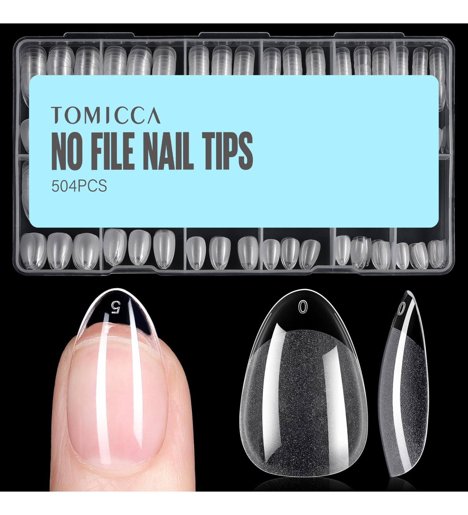 Buy TOMICCA Short Almond Nail Tips - 504Pcs Soft Gel 12 Sizes Pre-Shaped Half Matte Clear Gelly Tips for DIY Nail Extensions & Salon Use - International Shipping Available - Buy Online on SooperMarket.com
