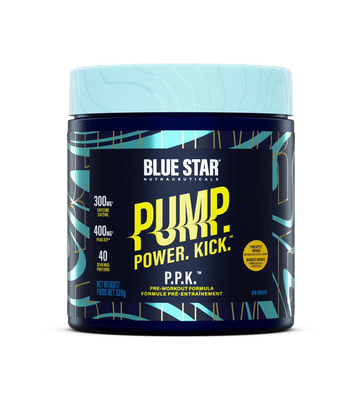 Blue Star Nutraceuticals P.P.K. Pre Workout Supplement - Energy Booster Nitric Oxide NO2 Booster Muscle Pumps & Hydration Support - Works After 1 Serving - 40 Servings (Pineapple Mango) - Buy Online on SooperMarket.com