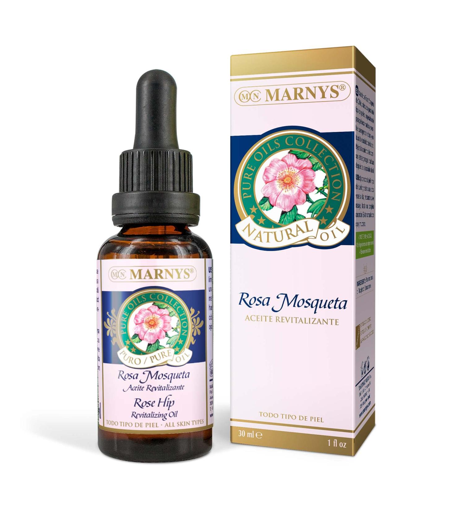 Marnys Revitalising Rosehip Oil 30 ml - 100% Vegetable Oil with Pipette for Radiant Skin - Shop Internationally - Buy Online on SooperMarket.com