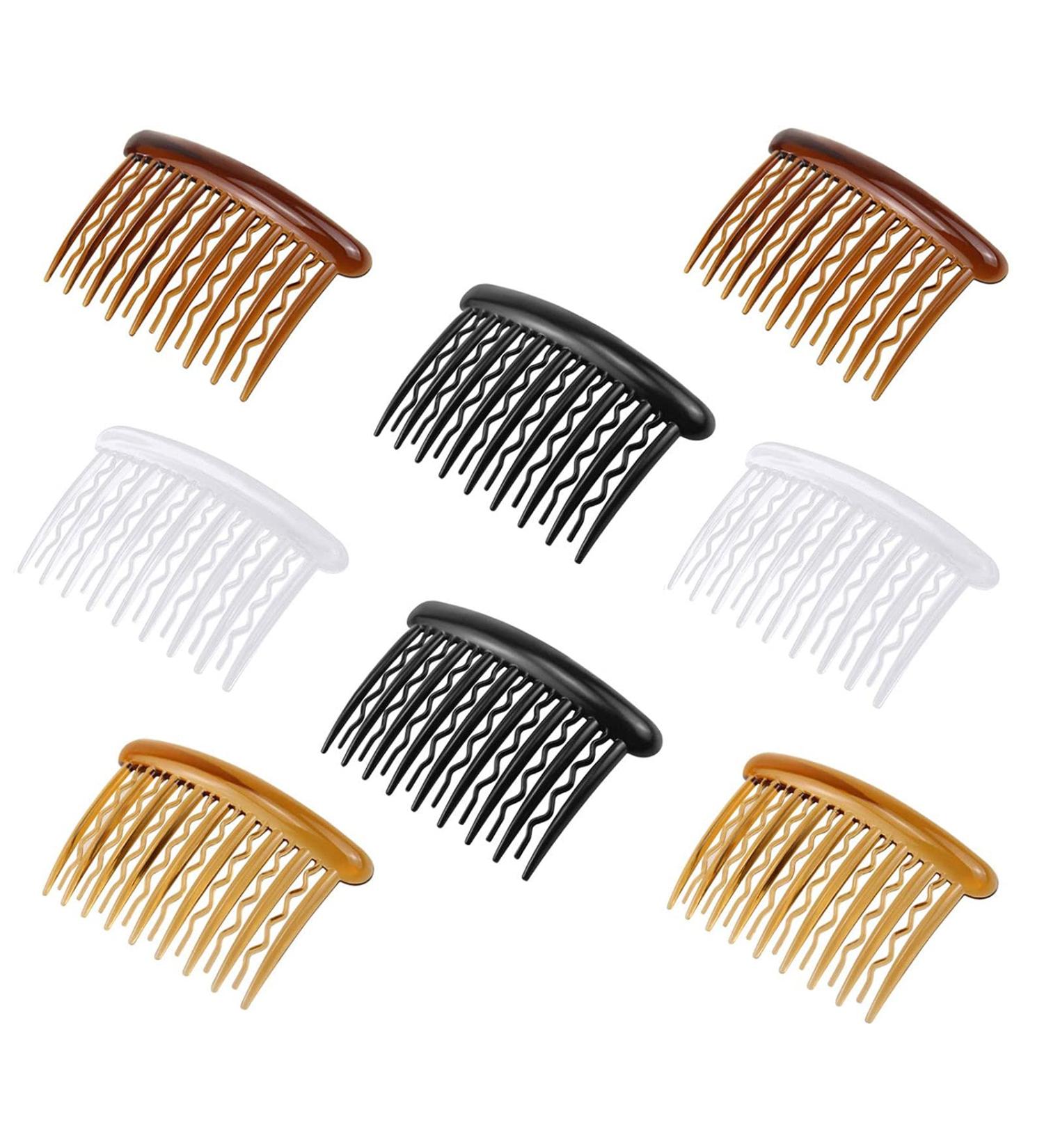 8 Piece Plastic Hair Comb Set for Fine Hair & Bridal Veils - Elegant Teeth Hairpins Side Combs & Hair Jewelry - Buy Online on SooperMarket.com