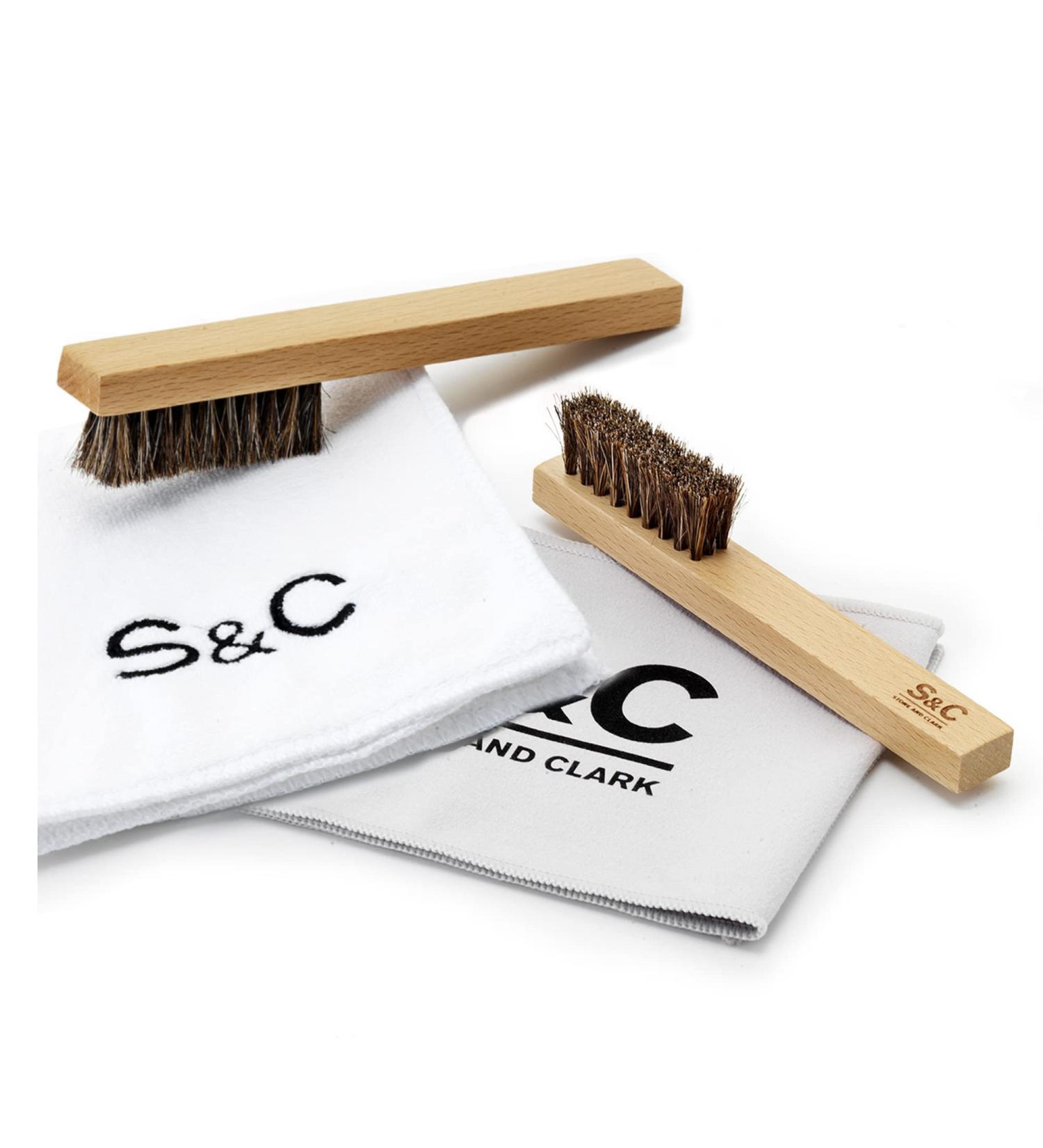 Stone and Clark Horse Hair Shoe Brush - Premium Shoe Polish Brush with 100% Horse Hair Bristles - Concaved Beech Wood Handle for Perfect Leather Polishing - Buy Online on SooperMarket.com