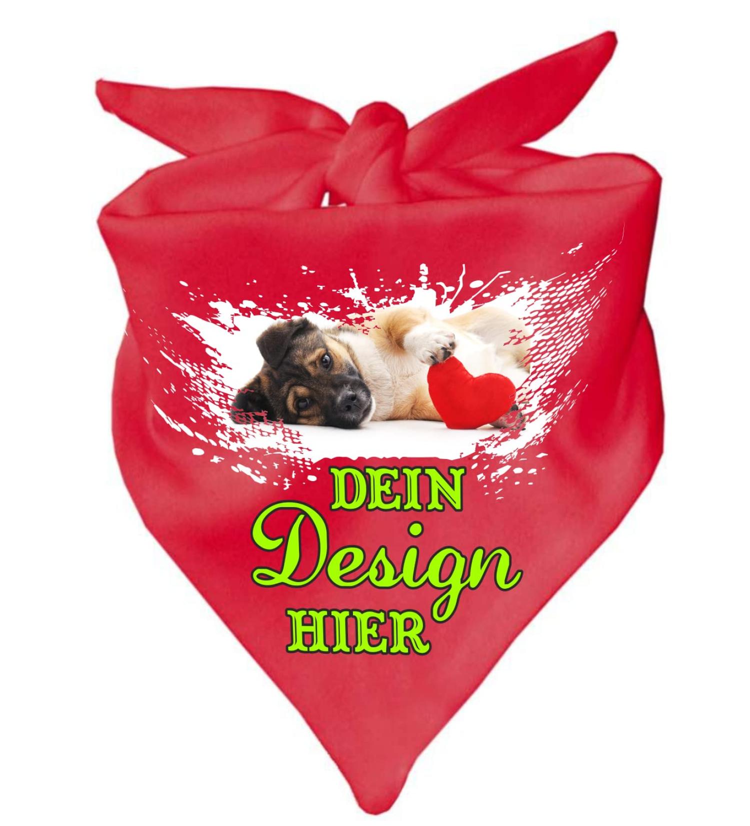 Personalized Dog Triangular Scarf - Custom Motif in Red | Size 2 (68 cm) | International Shipping Available - Buy Online on SooperMarket.com