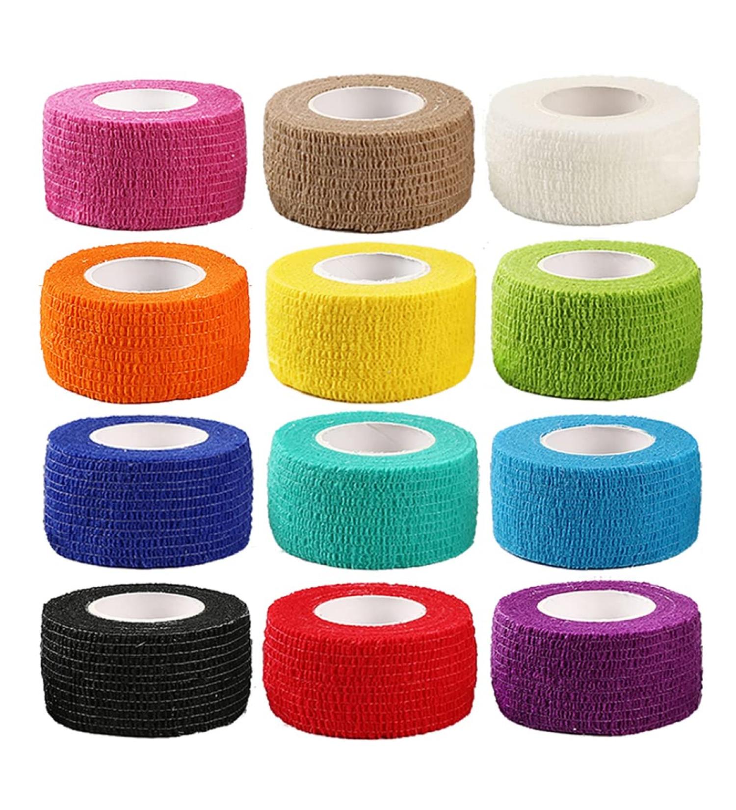 Breathable Self Adherent Wrap 12pcs Athletic Elastic Non Woven Cohesive Bandage for Sports First Aid Medical Wrist Ankle Sprains Swelling and Vet Wrap - Buy Online on SooperMarket.com