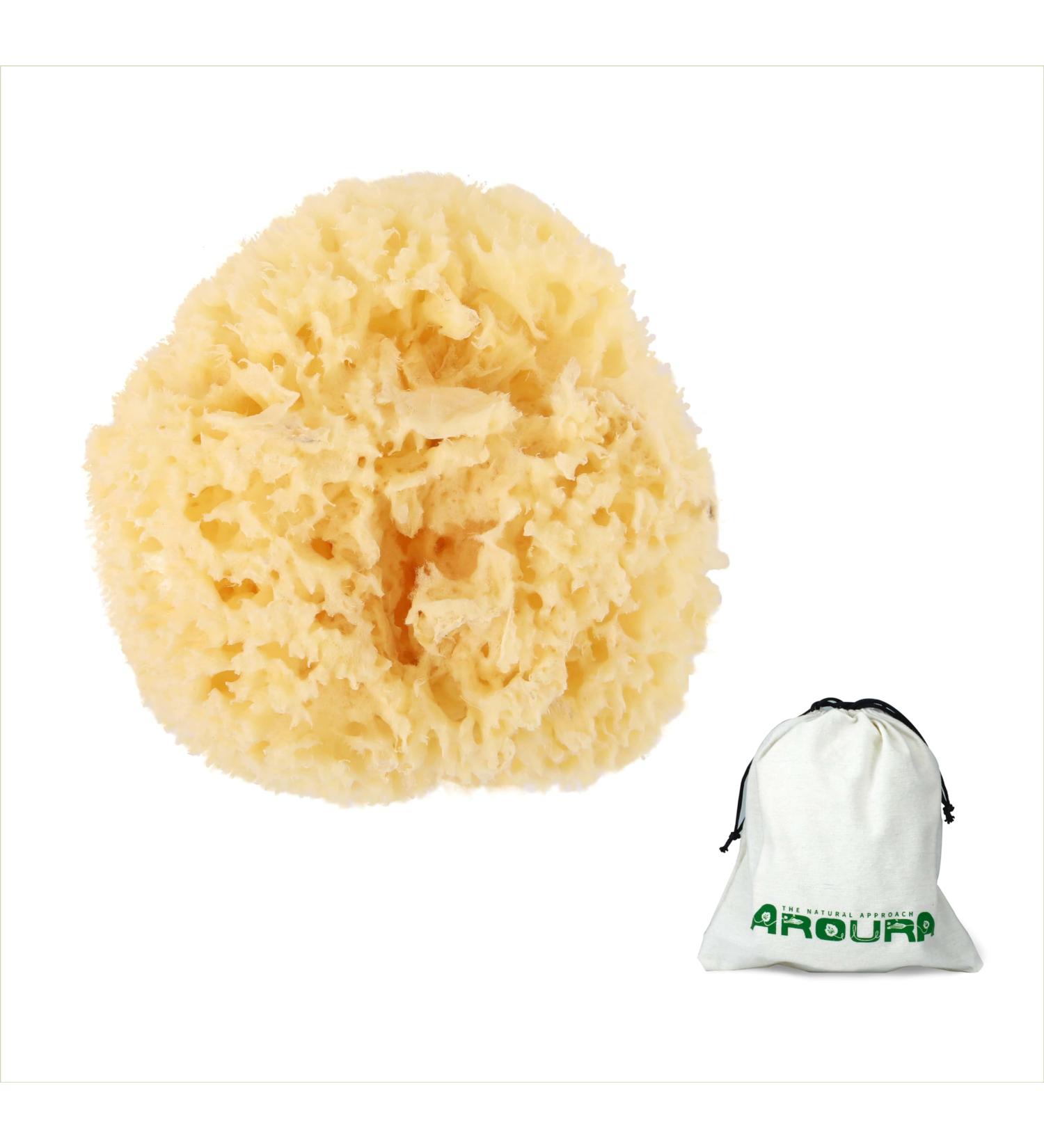 AROURA Natural Sea Wool Sponge | Shower & Bath Sponge | Natural Loofah | Sea Sponge for Body Care | Sea Sponge for Facial Cleansing & Body Washing | Natural Sponge Size 2 - (8-9 CM) - Buy Online on SooperMarket.com