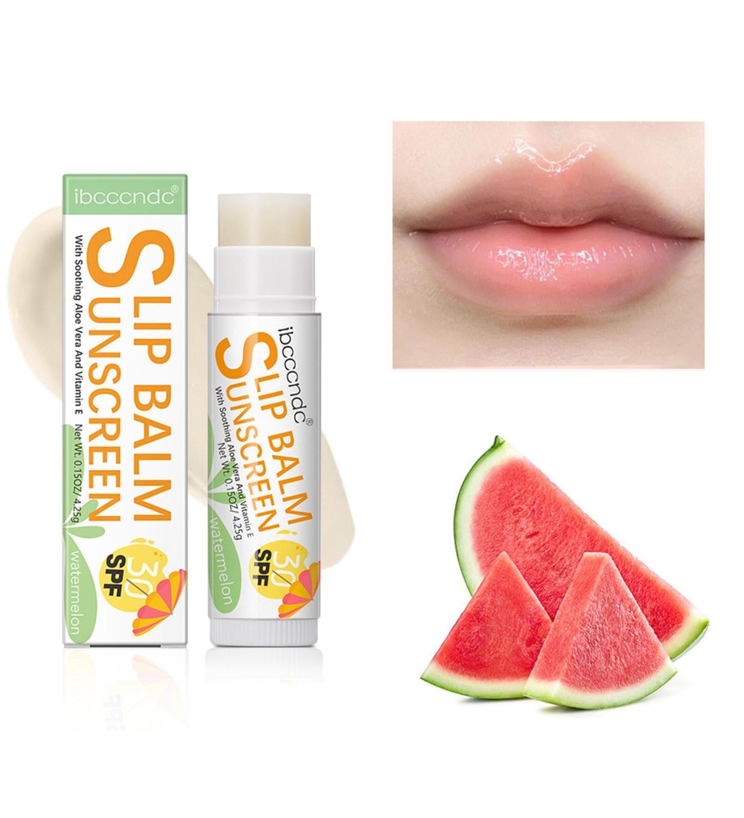 Lip Balm with Sunscreen Hydrating Lip Sunblock for Protects - Hydrating Lip Sunblock Lip Sunscreen Travel Size Sunscreen for Lips Lip Care Sun Protection Protects Soothes and Moisturizes Vesone #3 Watermelon Flavor - Buy Online on SooperMarket.com