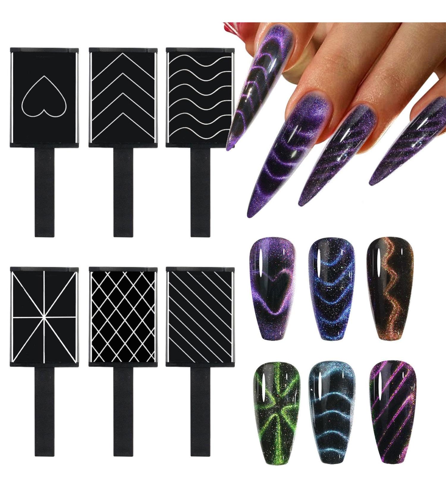 TROONZ Manicure Tool - Manicure Stick Wand Set - Portable Cat Eye Gel Nail Polish Magnet Wand for Beginners Girls Women Manicurists - Buy Online on SooperMarket.com