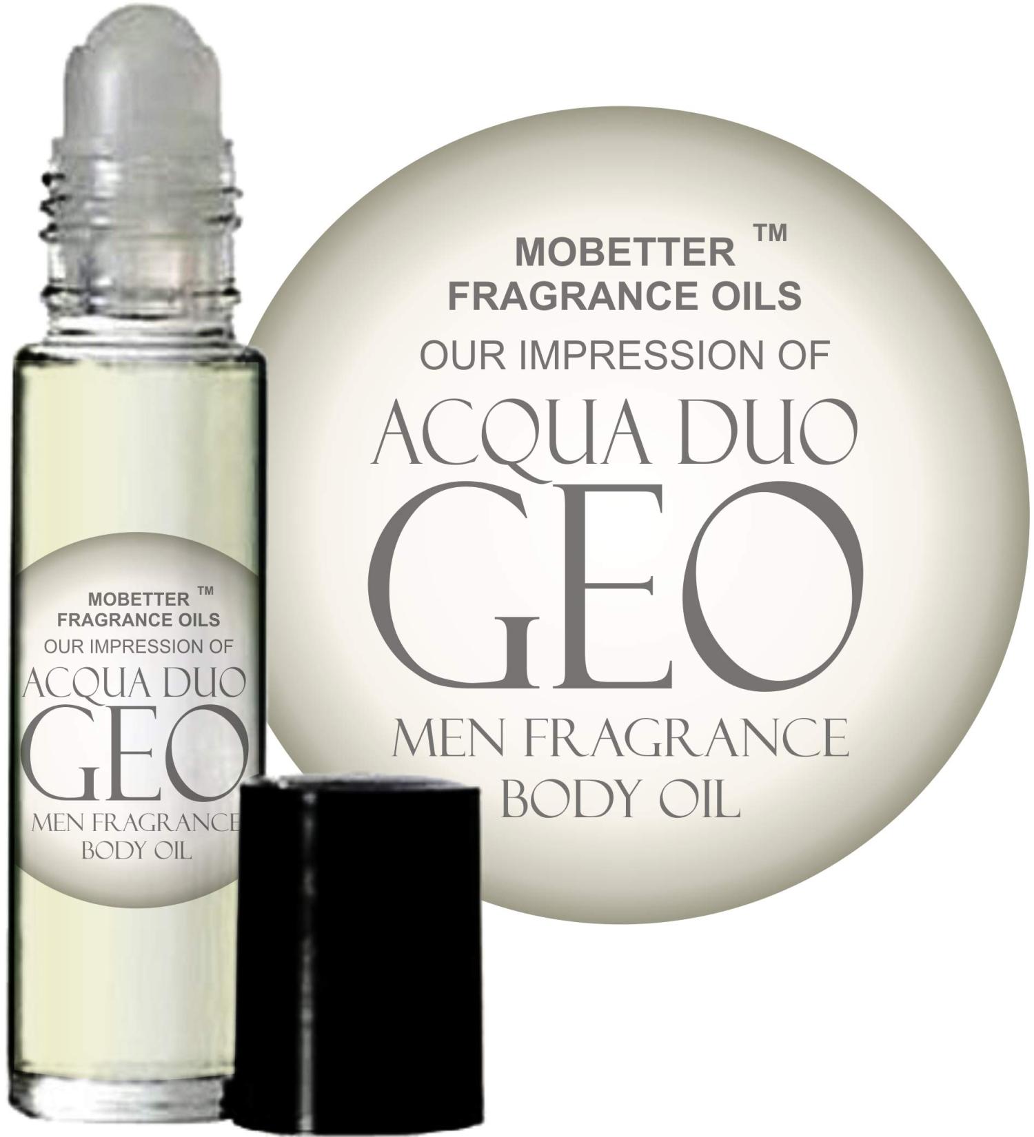 Aqua Duo Geo Cologne Body Oil for Men (10ml Roll On) by Mobetter Fragrance Oils