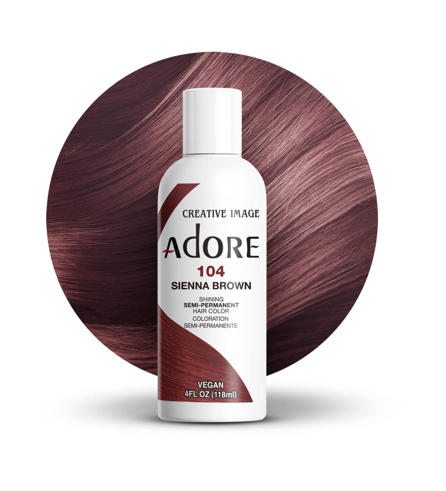 Adore Shining Semi Permanent Hair Colour 104 Sienna Brown Sienna Brown 104 118 ml (Pack of 1) - Buy Online on SooperMarket.com