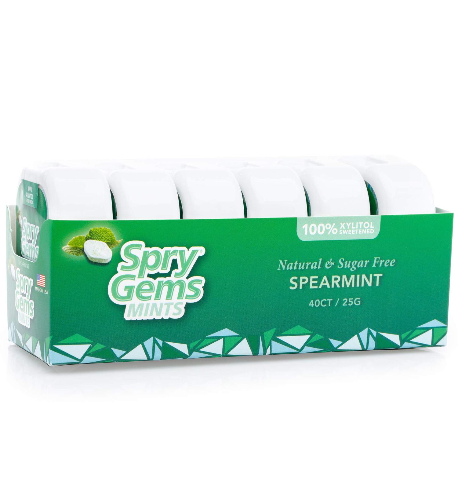 Xlear Spry Spearmint Gems Mints - 40 Count | Sugar-Free Freshness - Buy Online on SooperMarket.com