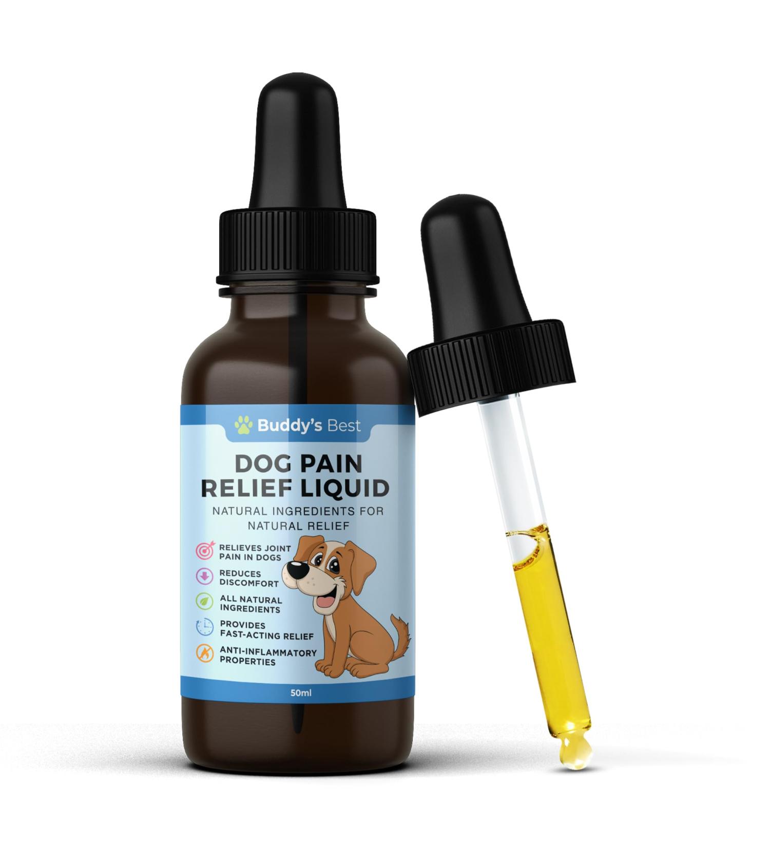 Dog Pain Relief Liquid - Natural Fast-Acting Formula for Joint Pain and Inflammation Made with Organic Ingredients Safe for All Breeds - Buy Online on SooperMarket.com