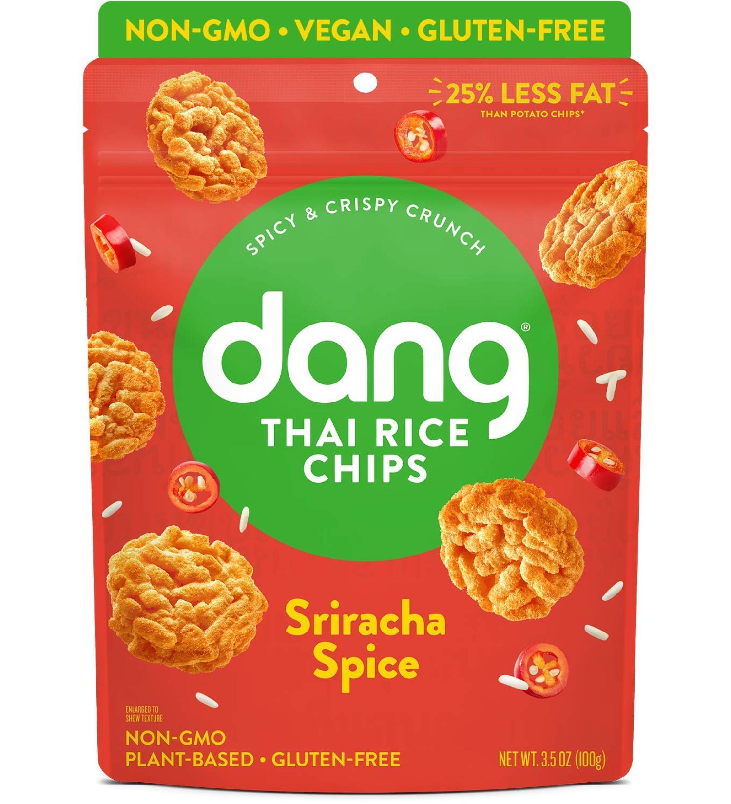Dang Thai Rice Chips - Sriracha Spice | Gluten Free, Soy Free & Preservative Free Rice Crisps - Healthy Snacks Made with Whole Foods | 3.5 oz (Pack of 6) - Buy Online on SooperMarket.com