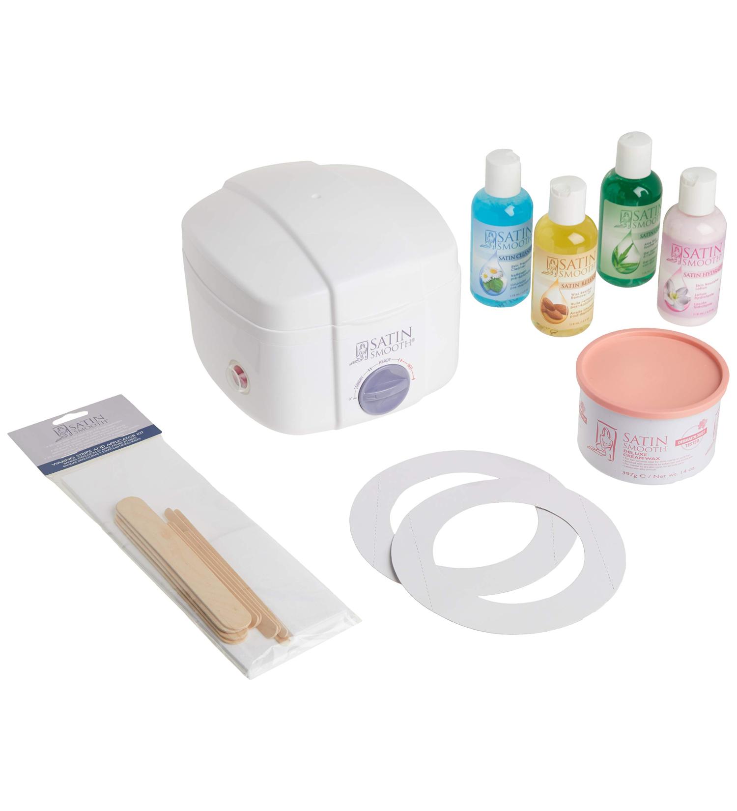 SATIN SMOOTH Professional Single Wax Warmer Kit - 48 Piece Set | Best Waxing Solution - Buy Online on SooperMarket.com