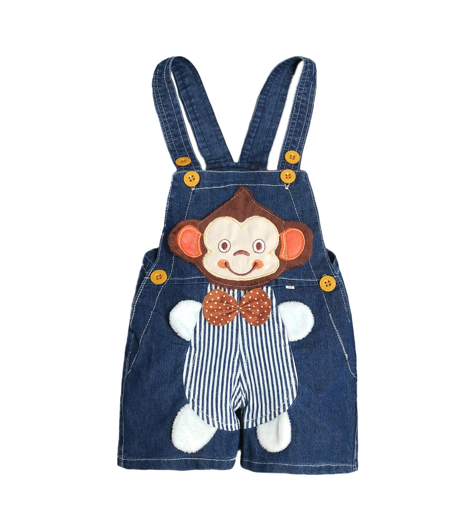 KIDSCOOL SPACE Baby Girl Jean Overalls with 3D Bunny, Toddler Denim Outfit, Blue 6-12 Months - Buy Online on SooperMarket.com
