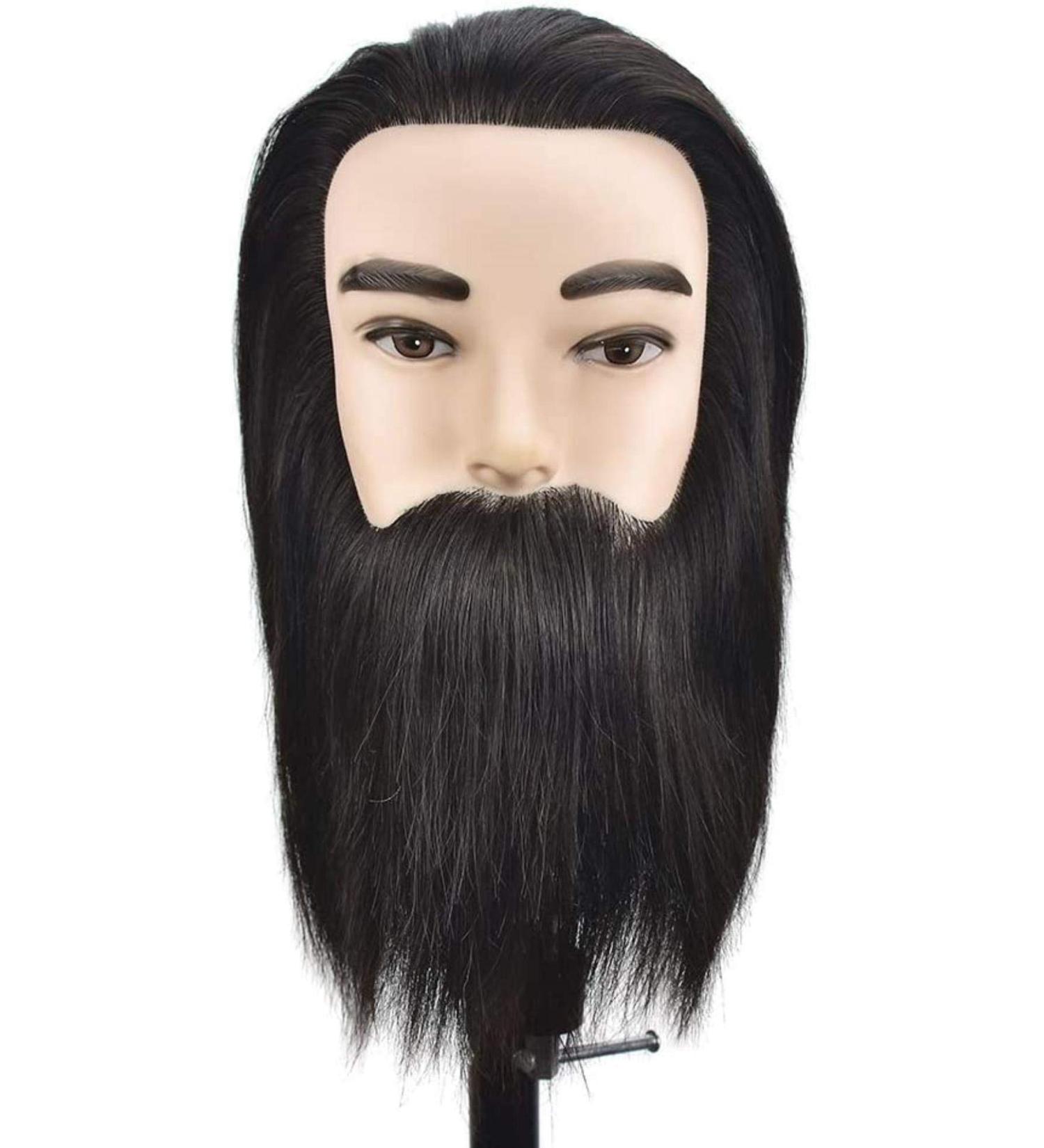 Real Human Hair Training Head - Adjustable Female Tailor Puppet for Hairdressing Perming and Coloring - Buy Online on SooperMarket.com