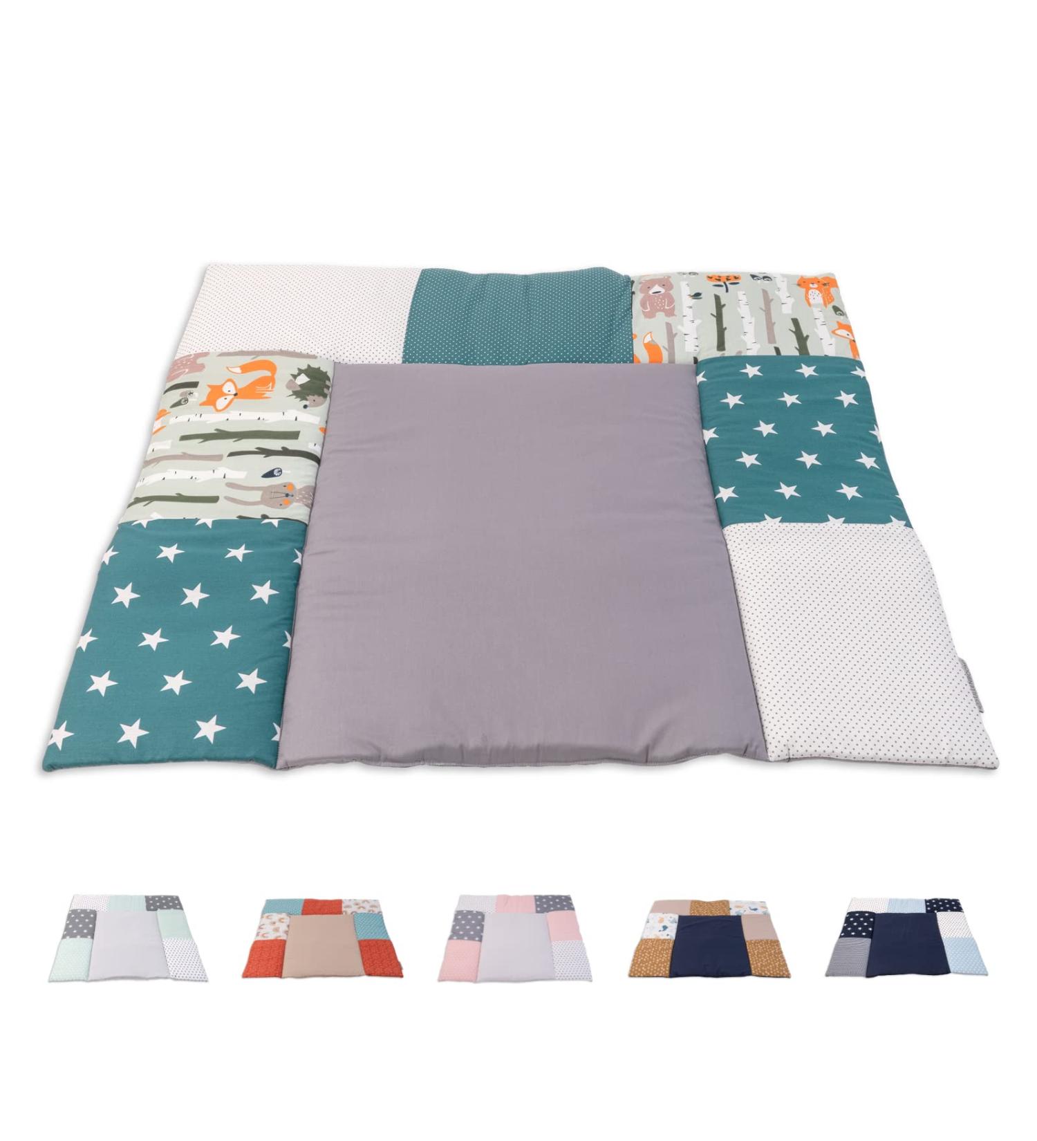 ULLENBOOM Wrapping 85x75 cm Forest Animals Petrol | EU-Made Diaper Pad for On-the-Go Ideal for International Shipping - Buy Online on SooperMarket.com