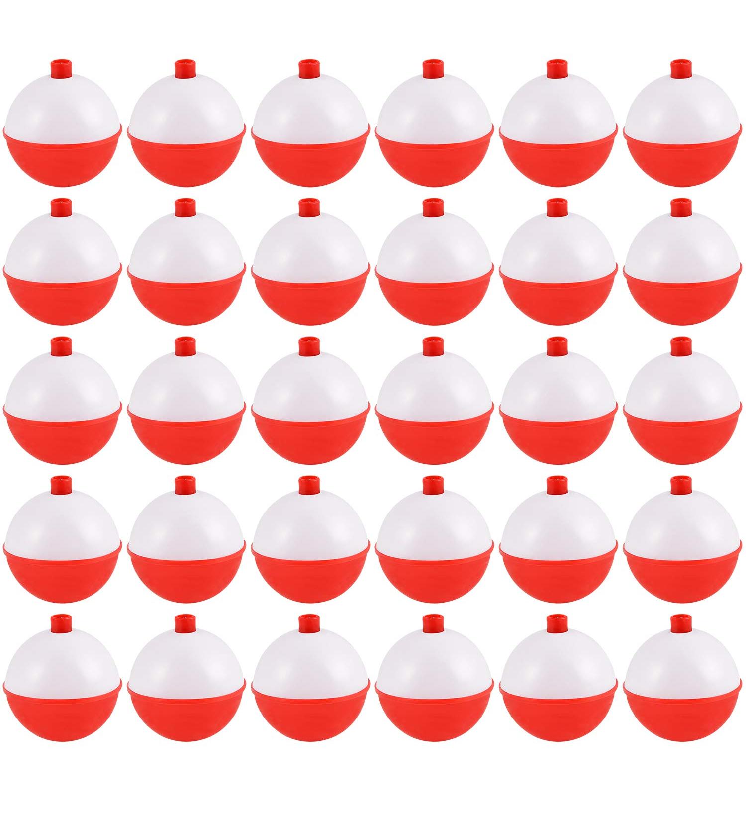 Coopay Fishing Bobbers Floats Set - 30pcs/60pcs Snap on Float Red/White Button Round Buoy Fishing Tackle Accessories 1.5inch - Buy Online on SooperMarket.com