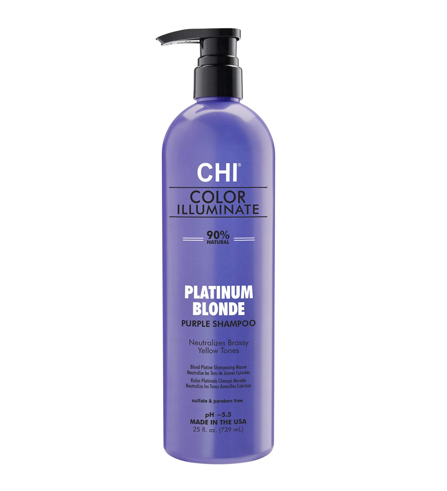 CHI Color Illuminate Shampoo Provides Balanced Color Replenishment Between Salon Services Sulfate Paraben & Cruelty-Free Platinum Blonde 25 Oz