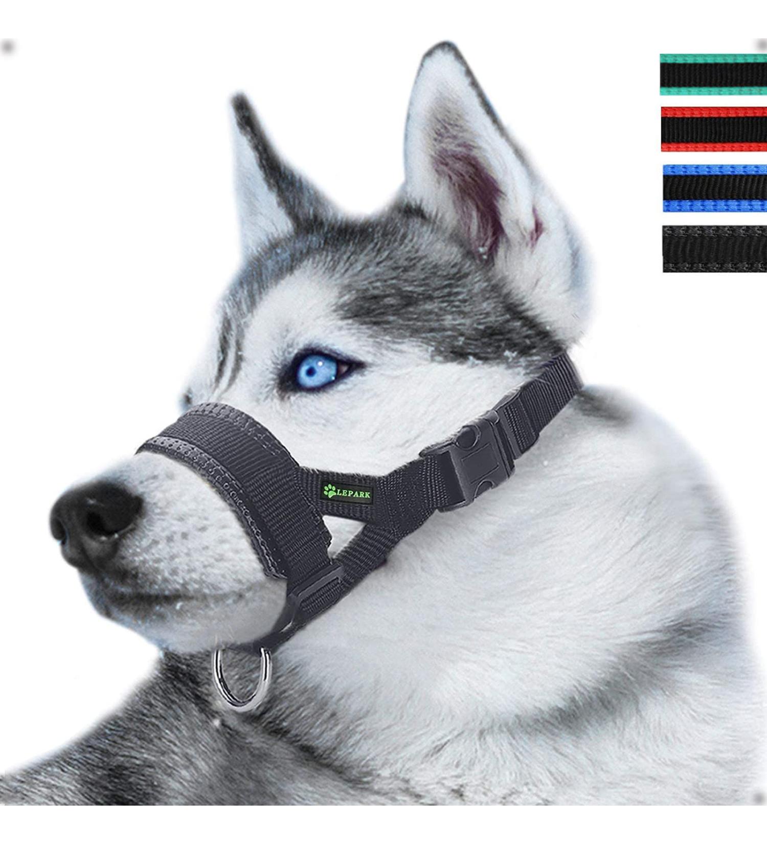 Nylon Soft Dog Muzzle for Biting Prevention and Chewing Control - XL Black - Buy Online on SooperMarket.com