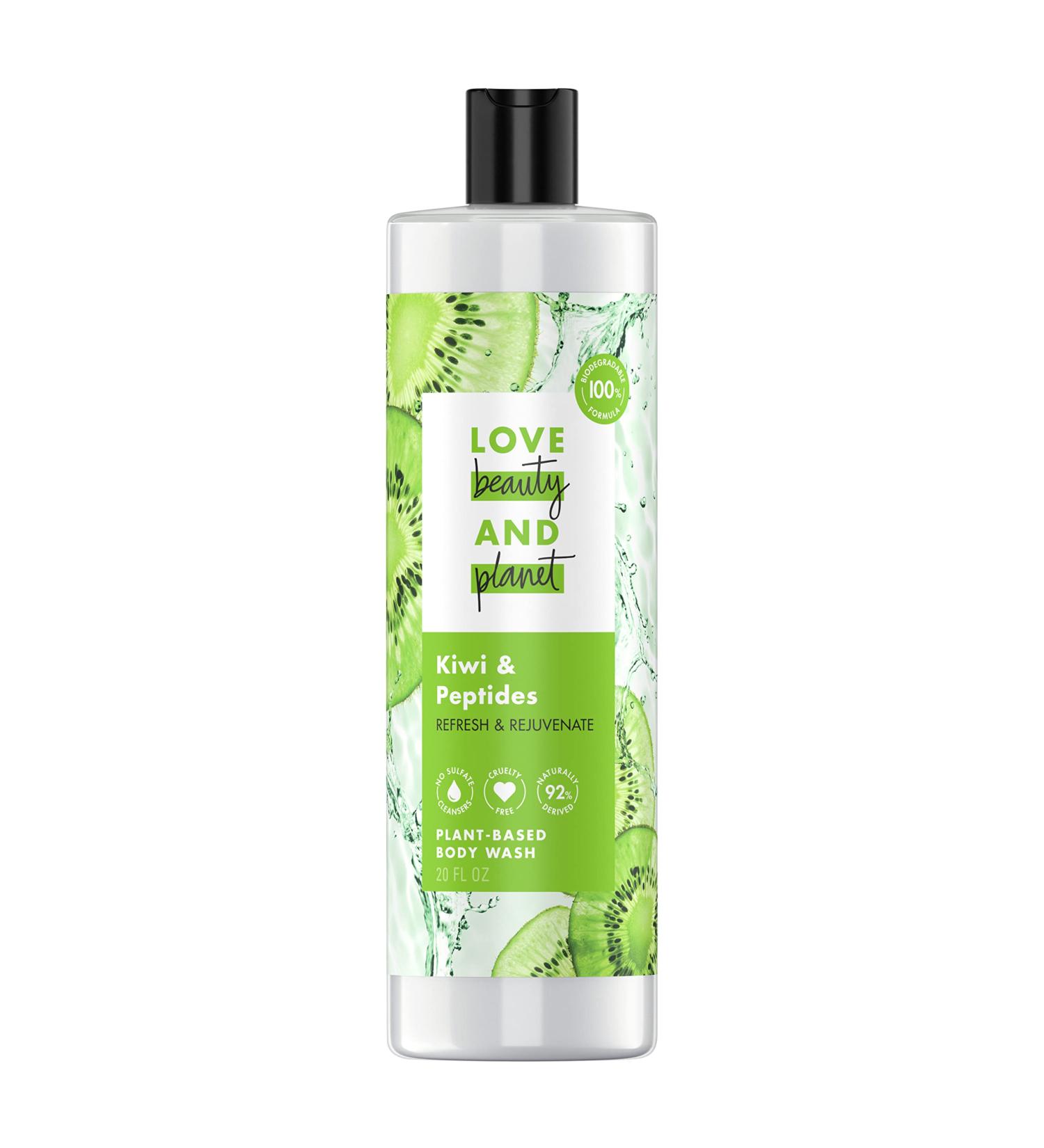 Love Beauty and Planet Kiwi Peptides Body Wash - Plant-Based 100% Biodegradable Refresh & Rejuvenate Skin 20 fl oz - Buy Online on SooperMarket.com
