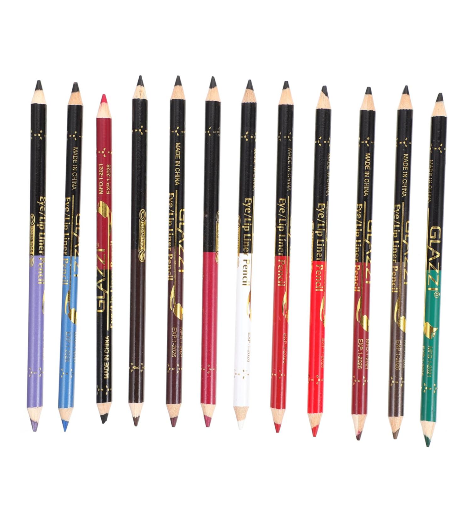 Gogogmee 12pcs Lip Liner Eyeliner Eyebrow Pen Eyeliner Black Eyebrow Precision Brush Wooden - Buy Online on SooperMarket.com