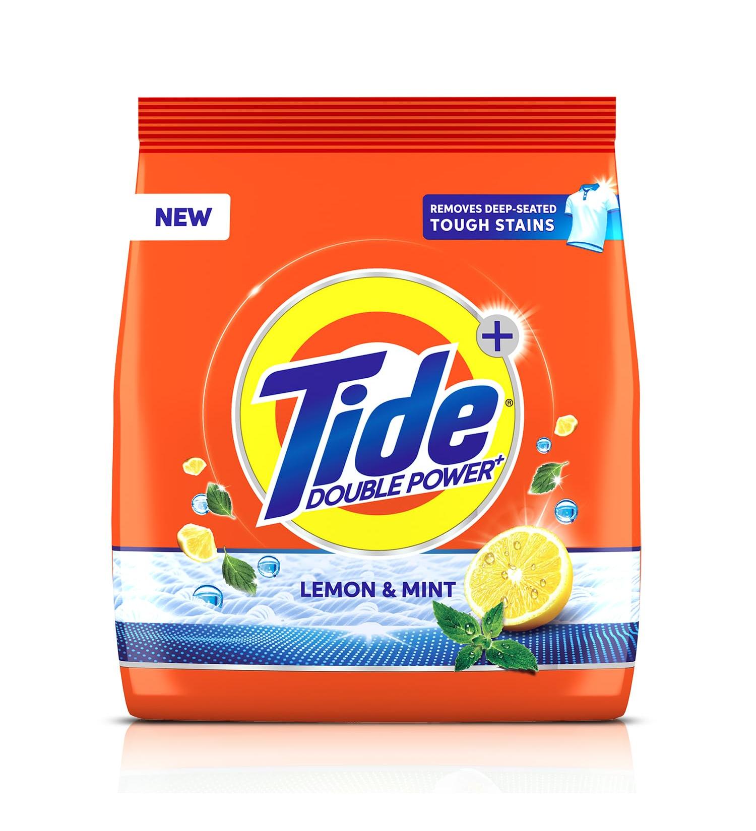 Tide Plus Detergent Washing Powder with Extra Power Lemon and Mint Pack - 500 g + SCOOPER - Buy Online on SooperMarket.com