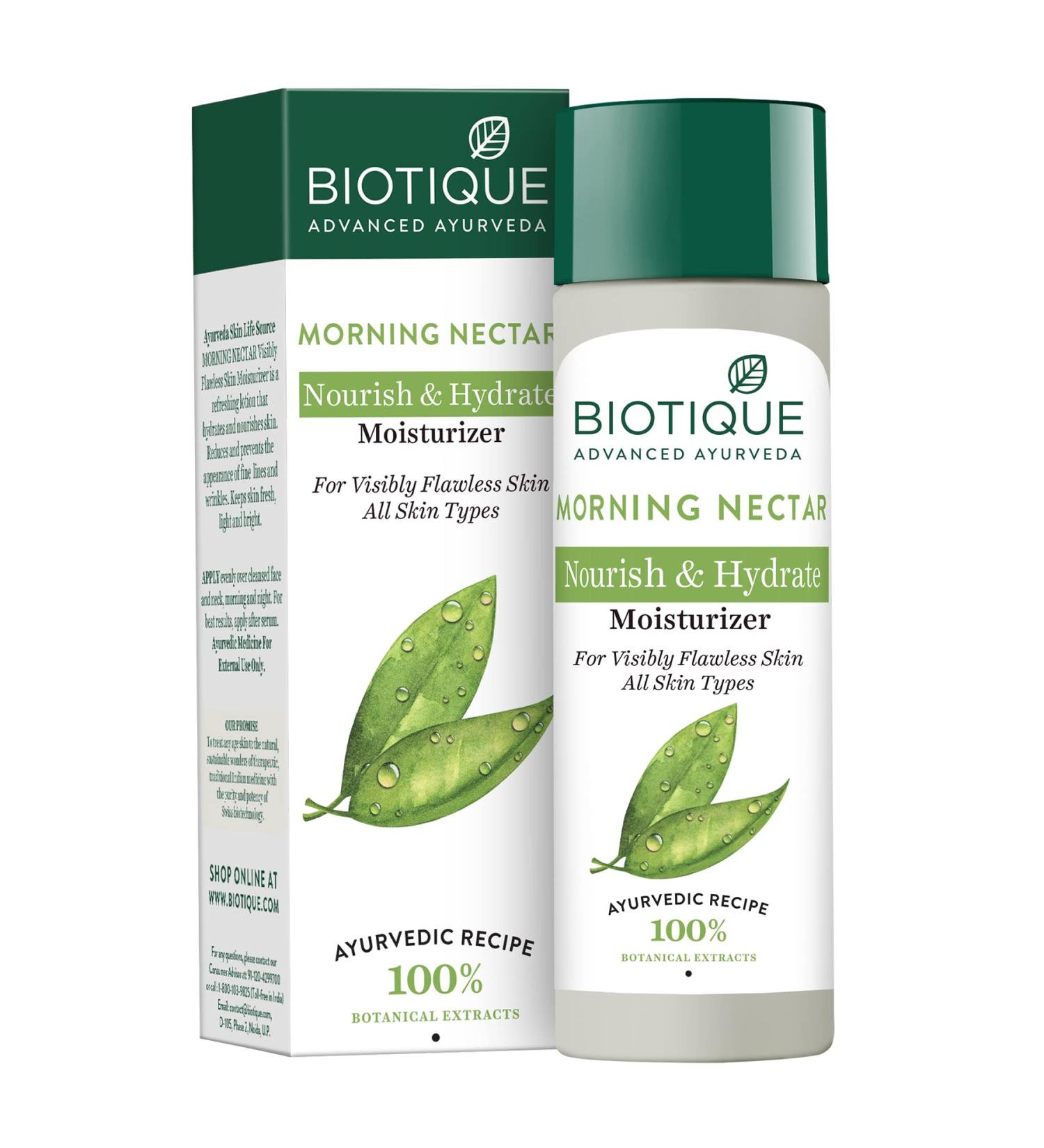 Biotique Bio Morning Nectar 120ml - Hydrating Natural Face Serum for All Skin Types | International Shipping Available - Buy Online on SooperMarket.com