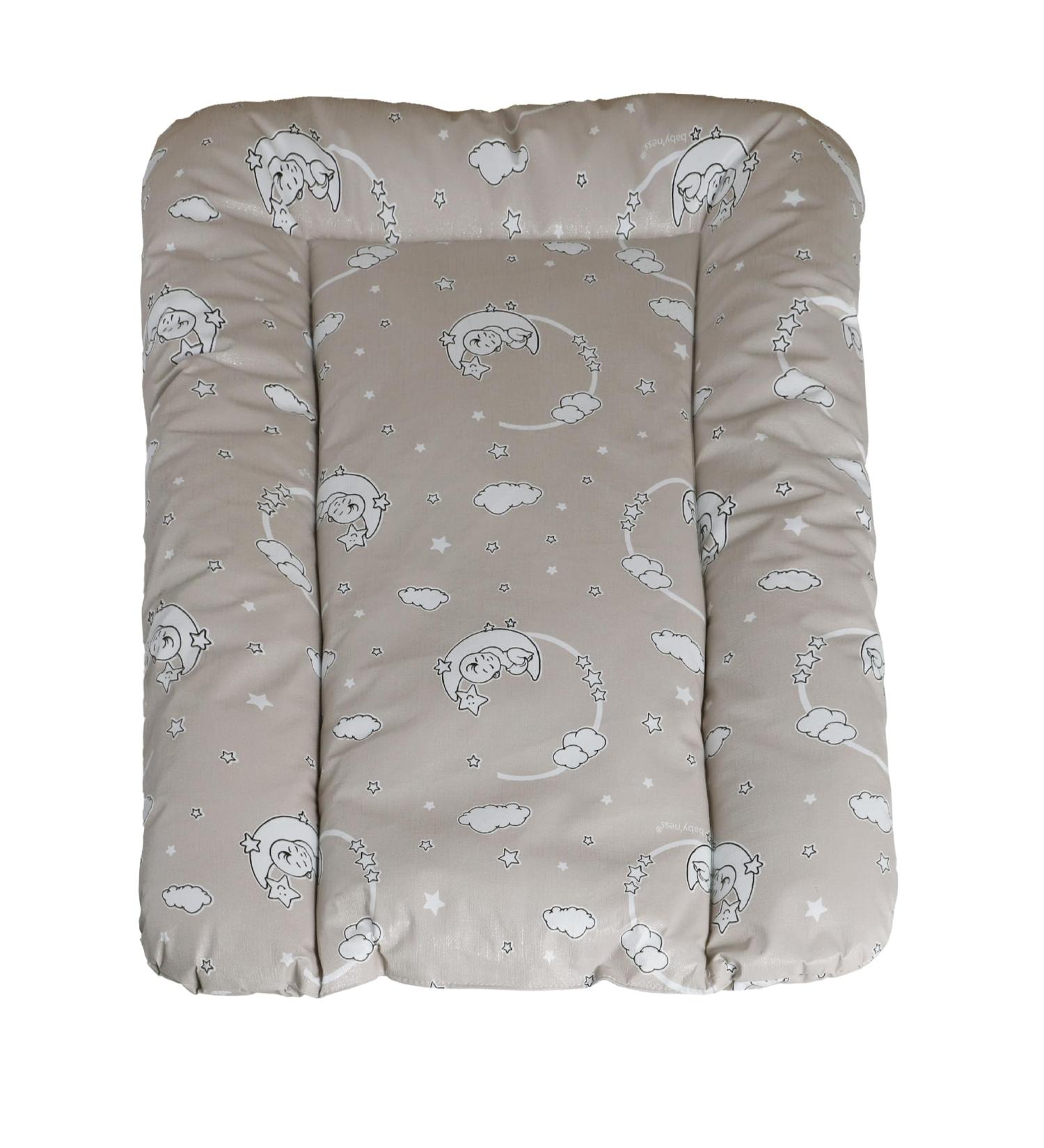 Babynness Waterproof Wipeable Changing Mat - High Quality Easy to Clean | Moon-Star Beige 50x70 cm - Expand Your Diaper Changing Area - Buy Online on SooperMarket.com