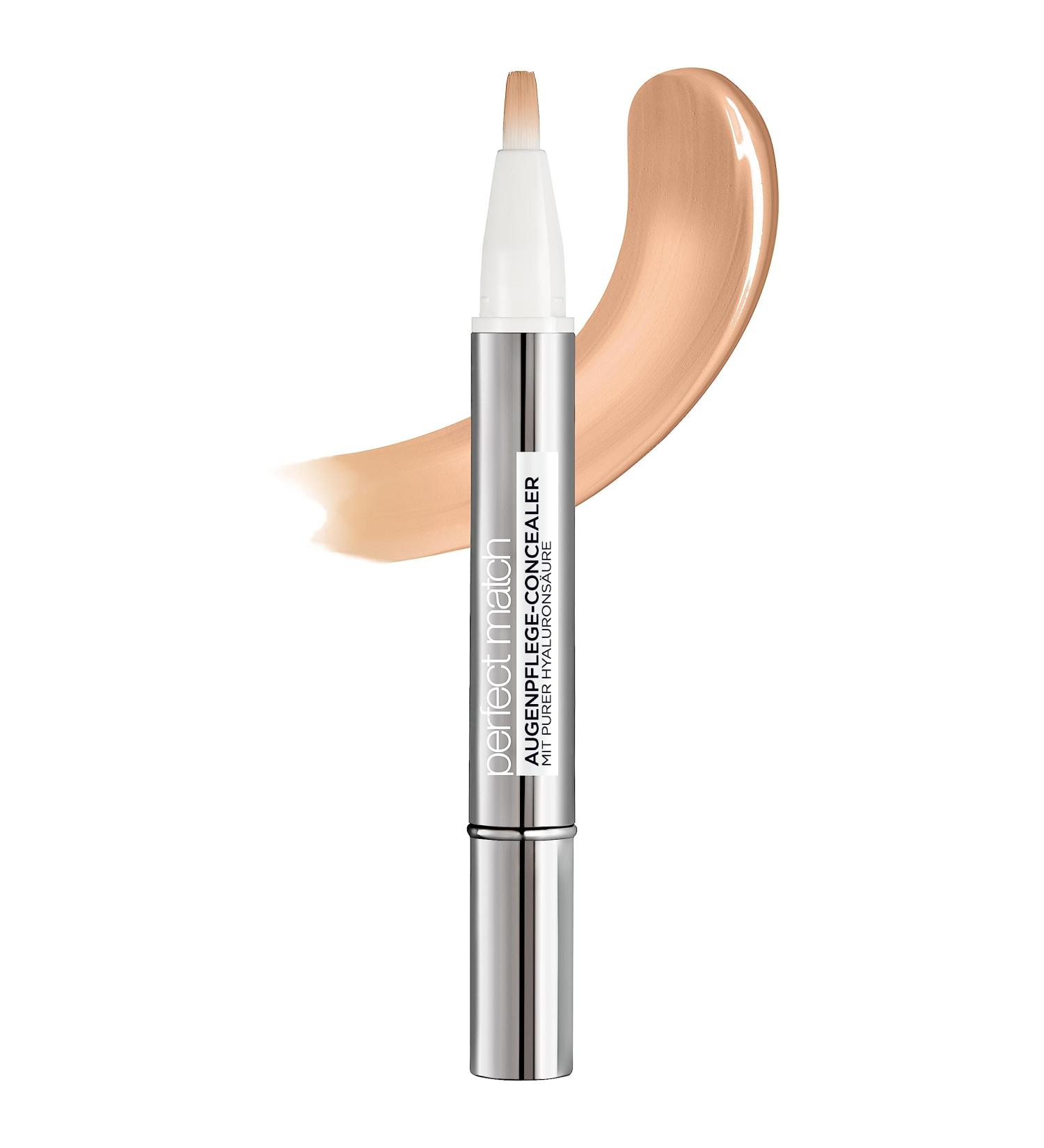 L'Or al Paris Eye Care Concealer with Hyaluronic Acid & Vitamin C - Perfect Match 5.5-7n Amber | 2 ml for Dark Circles - Buy Online on SooperMarket.com
