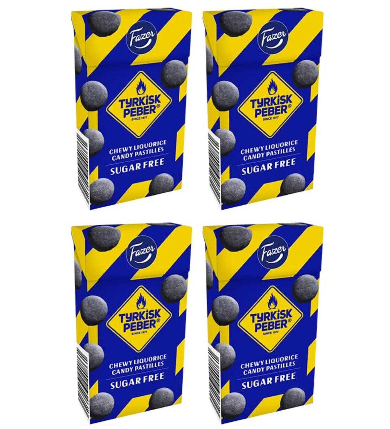 Fazer Tyrkisk Peber Sugar Free Pastilles 4 Box of 40g 5.6oz