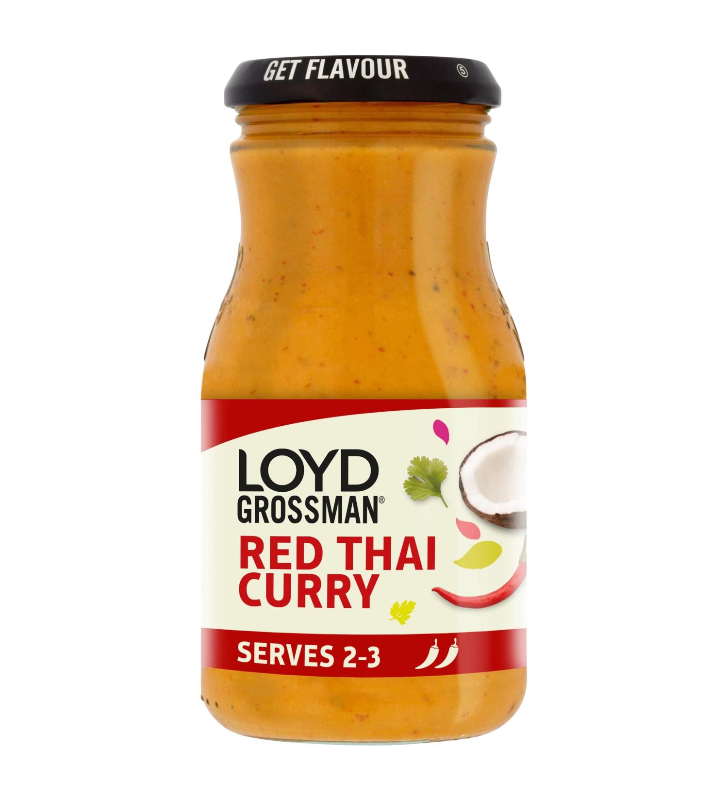 Loyd Grossman Thai Red Curry Cooking Sauce 350g Jar - Authentic Red Curry Sauce - Buy Online on SooperMarket.com