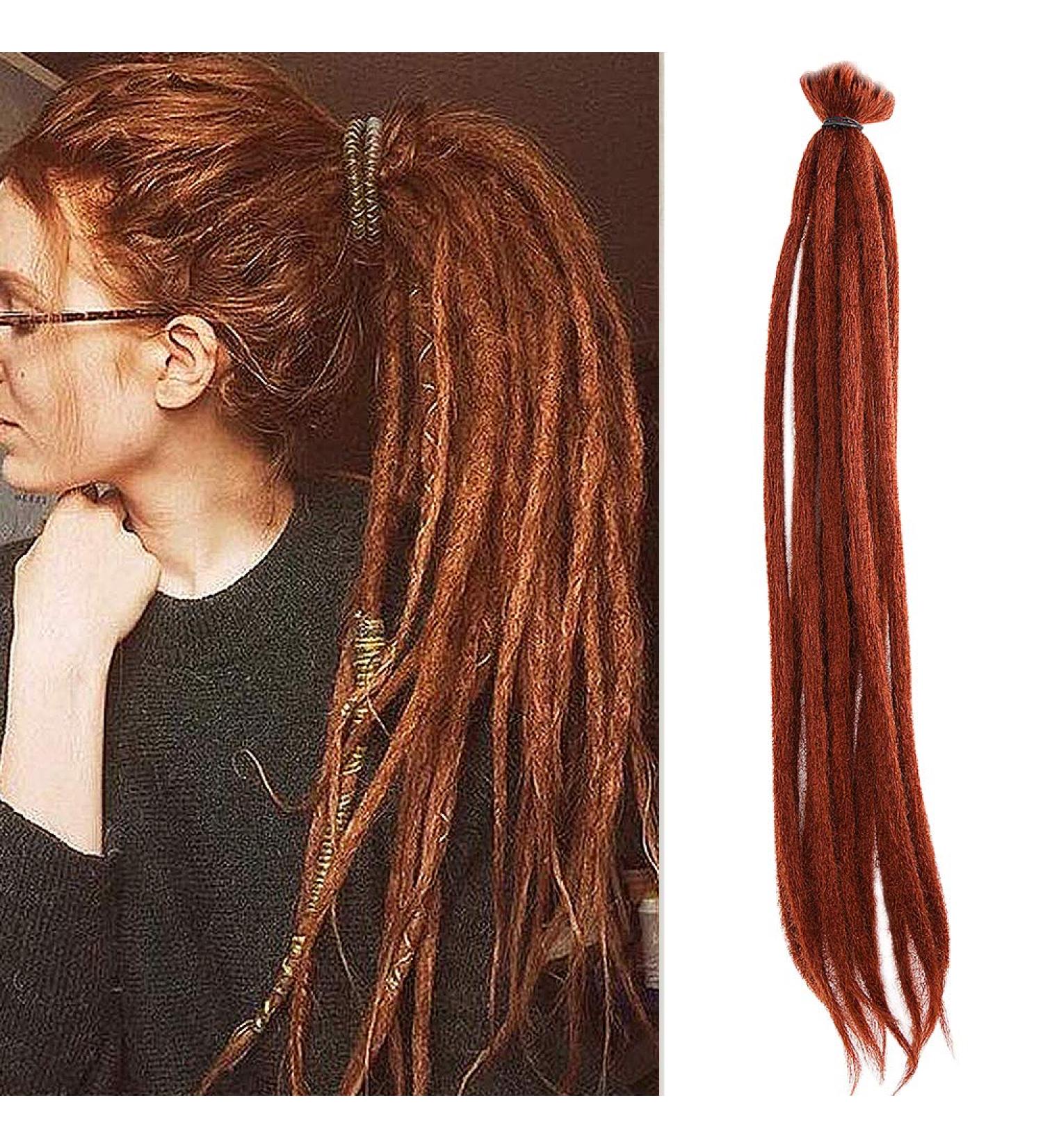 Buy No LIFE 10PC 50cm Ginger Red Dreadlock Extensions - Synthetic Crocheted Jamaican Punk Hip-Hop Reggae Hair Wigs for Men & Women - Buy Online on SooperMarket.com