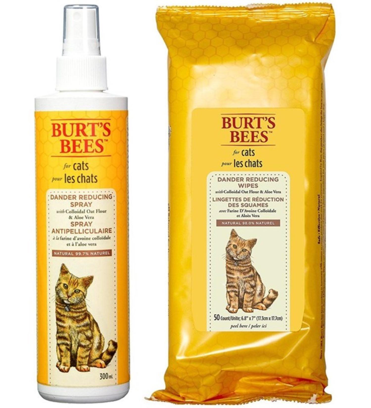 Burt's Bees for Cats Dander Reducing Spray and Wipes Bundle - Buy Online on SooperMarket.com