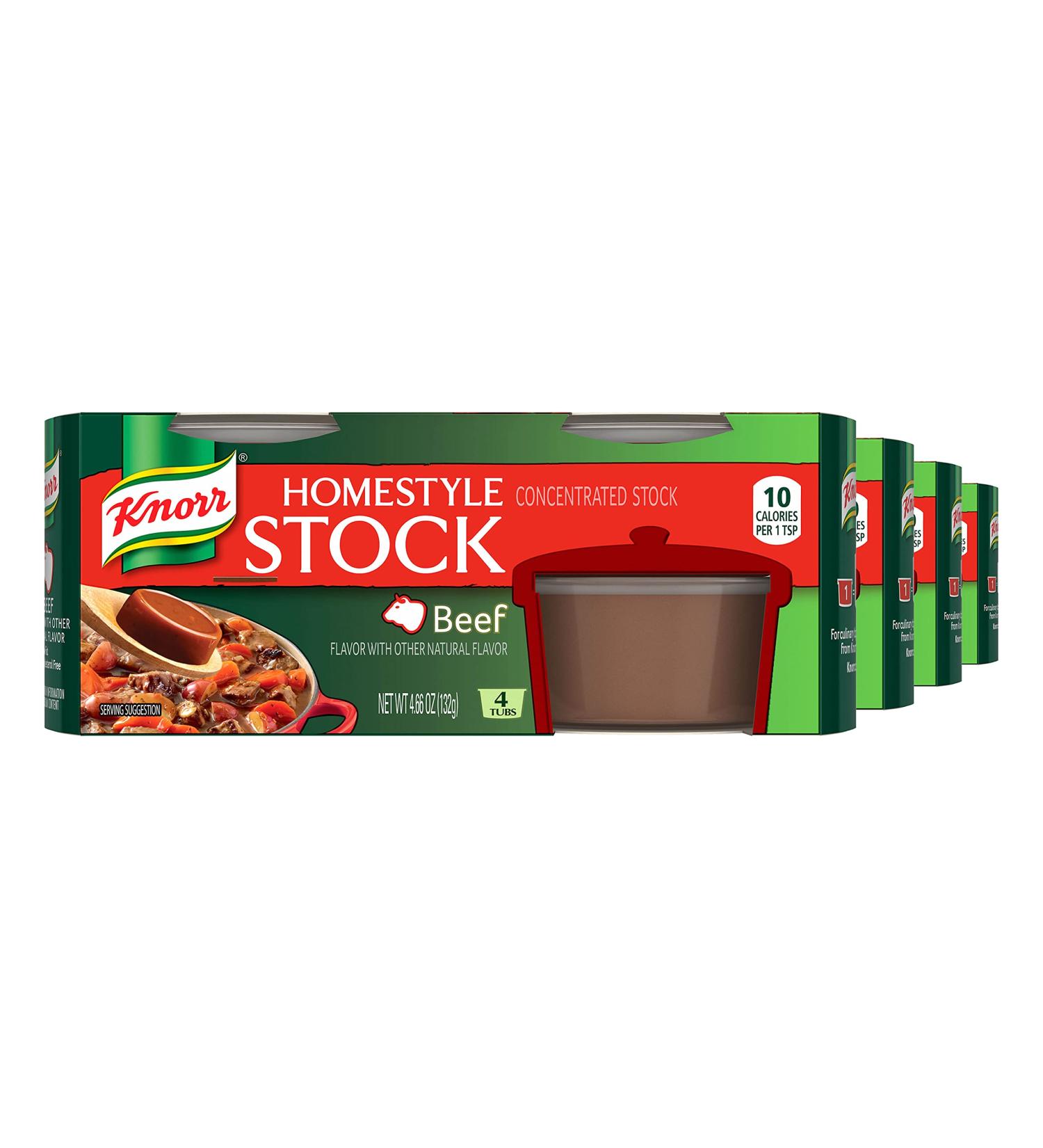 Knorr Homestyle Stock For a Flavorful Beef Stock Beef Low-Fat and MSG-Free  4 Count (Pack of 4) - Buy Online on SooperMarket.com