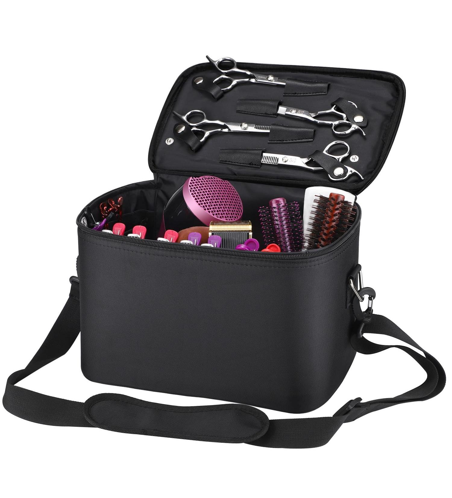 Large Barber Hairdresser Bag | Stylish Traveling Bag for Hairstylists | Storage for Clippers Scissors Brushes & Tools | Perfect Barber Supply Tote w/ Shoulder Strap - Buy Online on SooperMarket.com