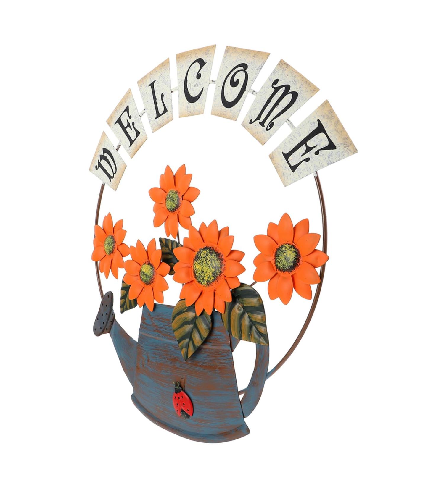 ABOOFAN Pendant Office Decor Welcome Wall Hanging Sign Wall Hanging Decor Front Door 3d Ornament 42X36CM Orange - Buy Online on SooperMarket.com